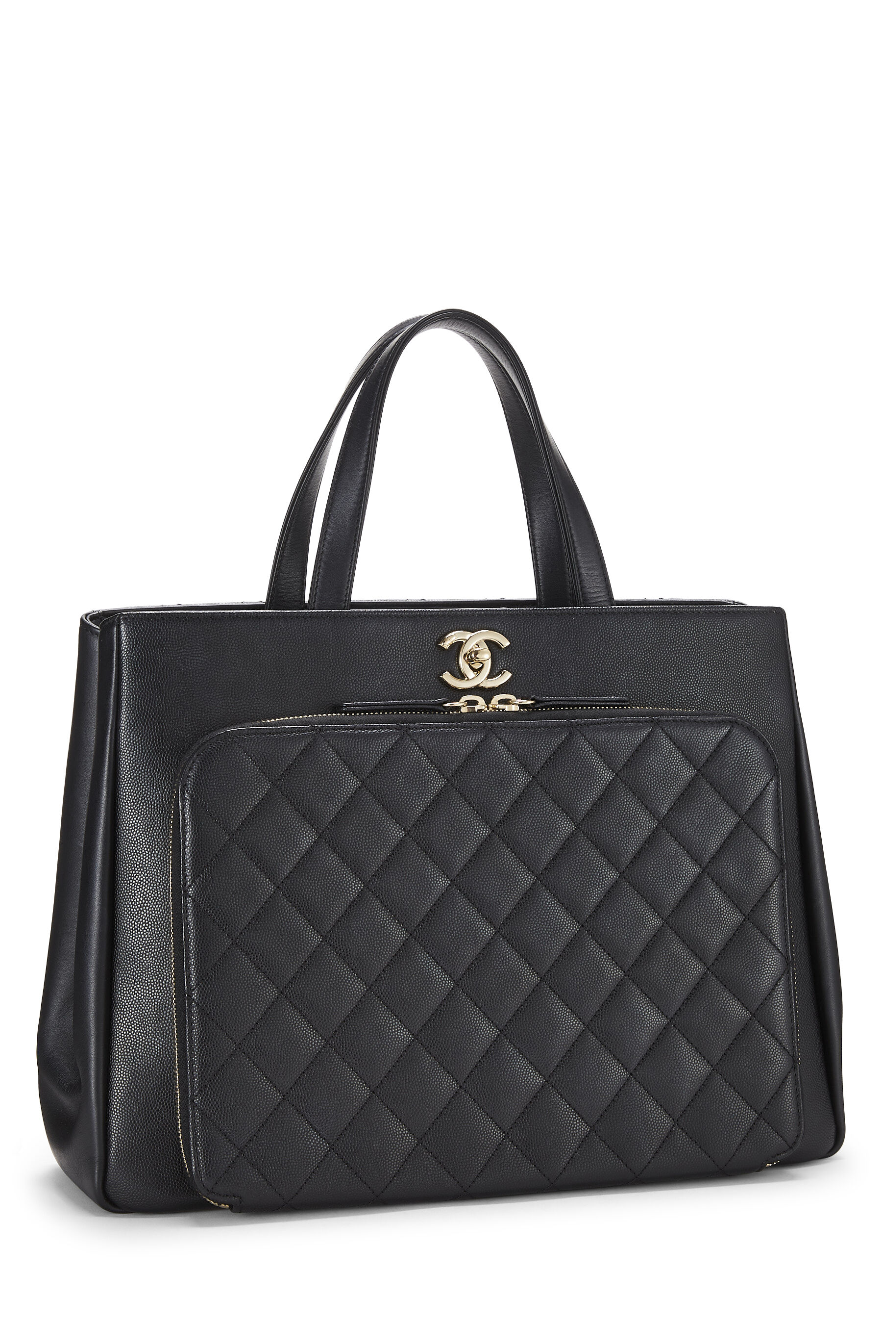 Chanel Small Business Affinity Flap Bag Black Caviar Gold Hardware
