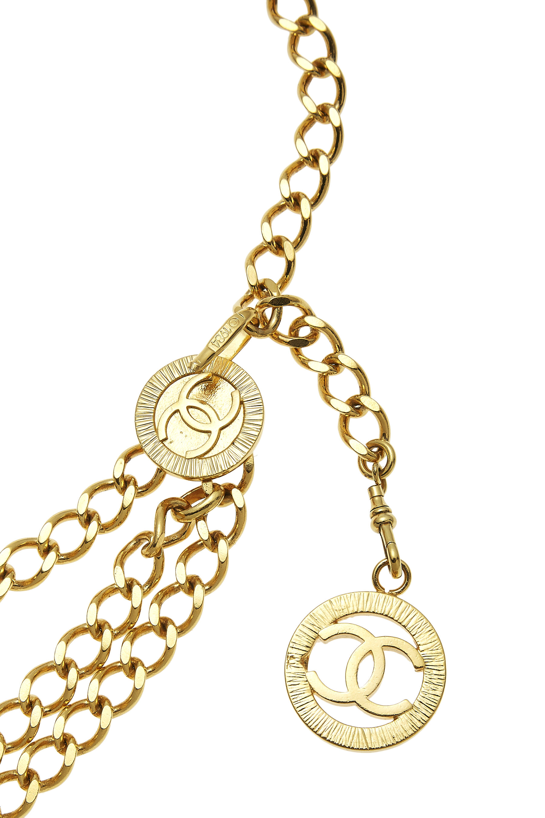 CHANEL 80s Vintage Gold Sunburst Logo Medallion Choke… - Gem