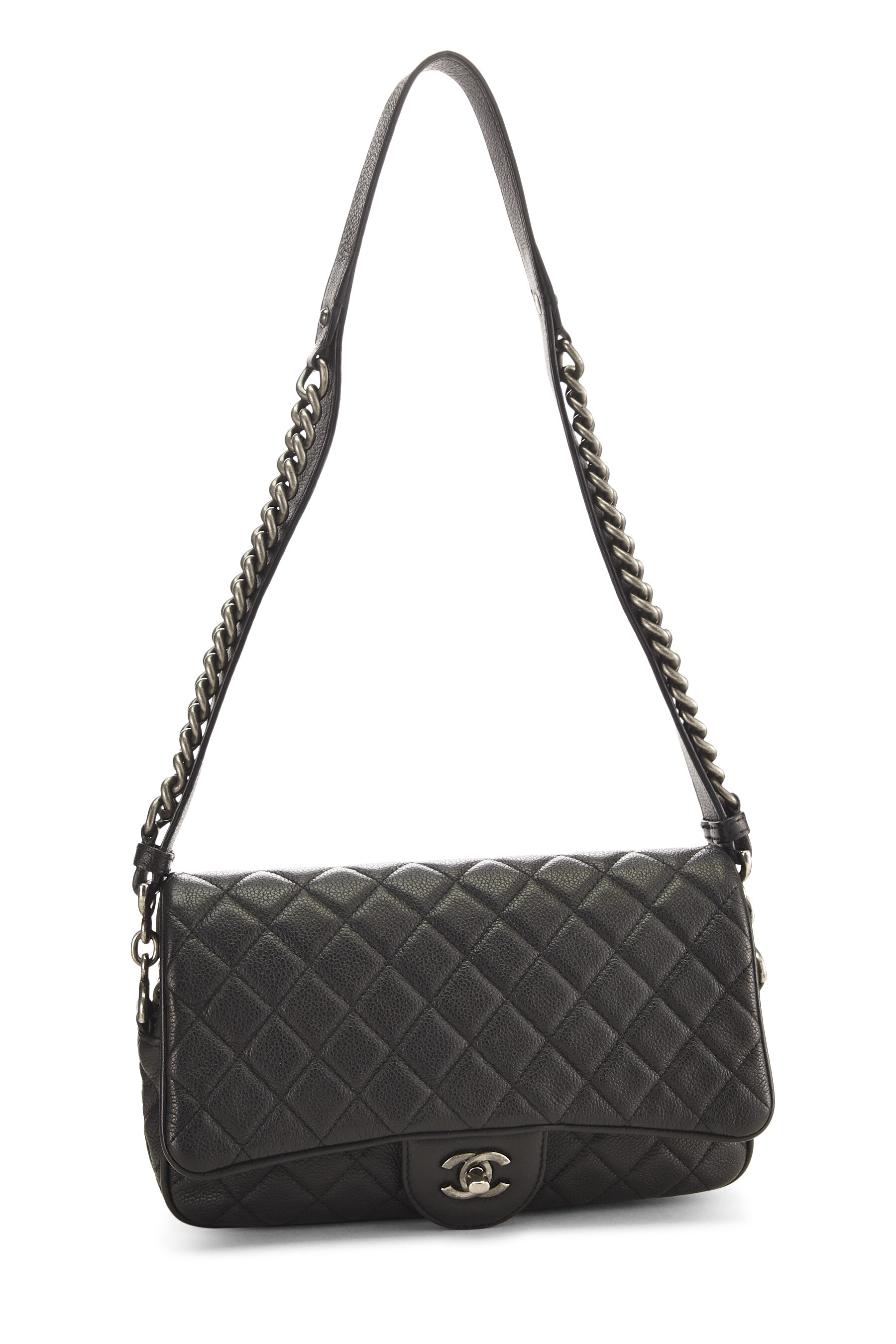Chanel - Black Quilted Caviar Easy Flap Medium
