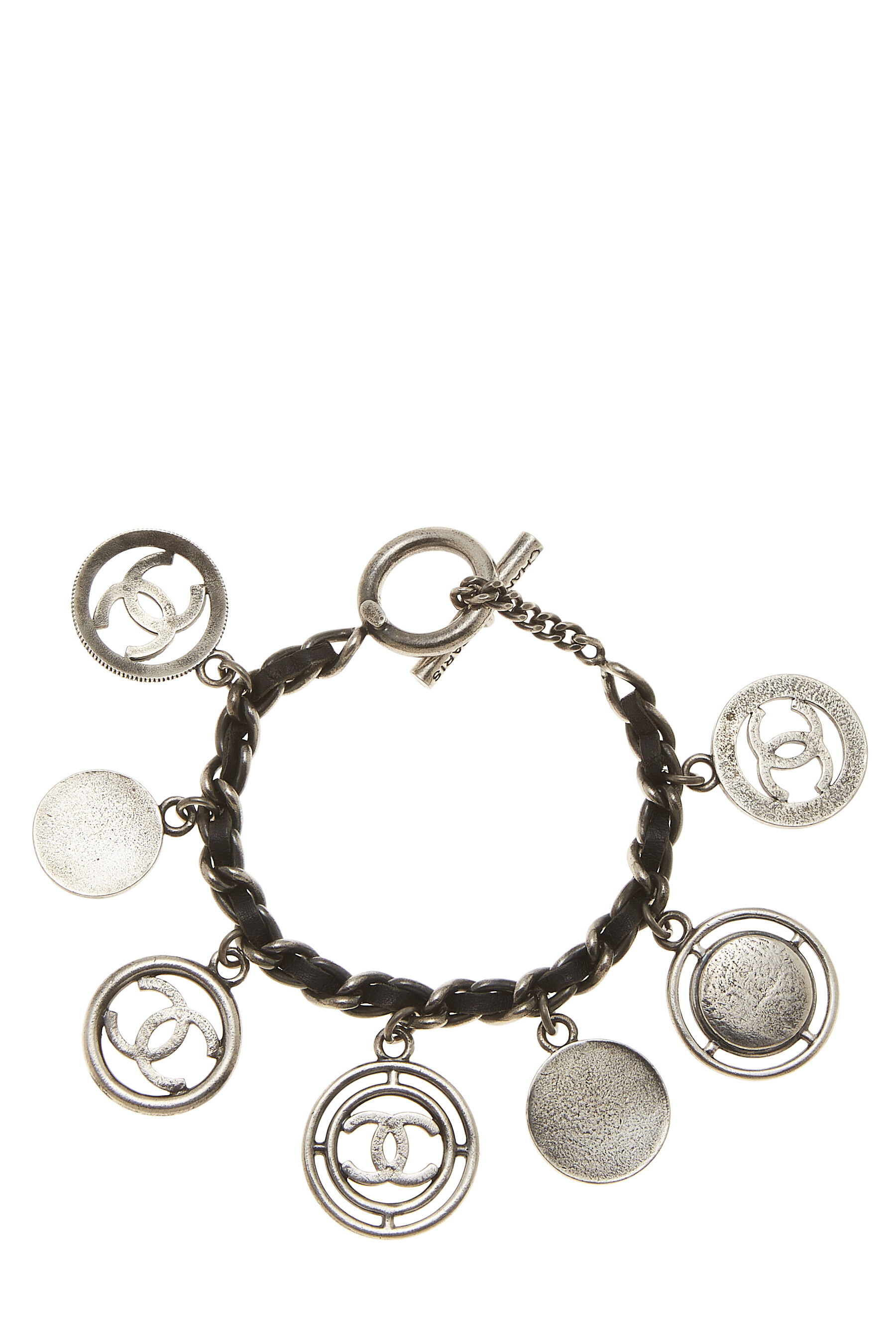Chanel Gold & Black Leather Charm Bracelet Q6J04M2OVB012