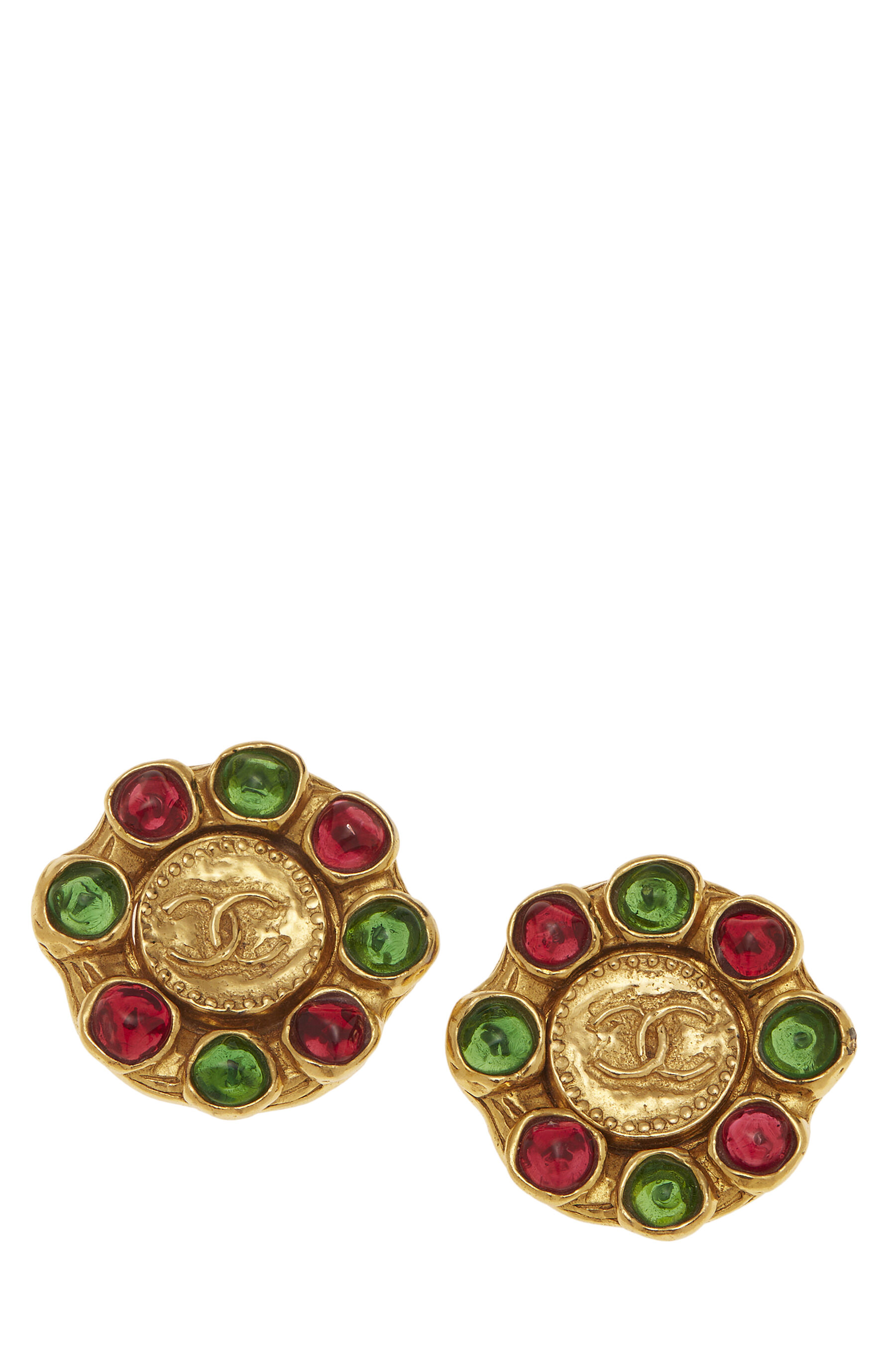 CHANEL Vintage Red Gripoix Drop Clip on Earrings -  Israel