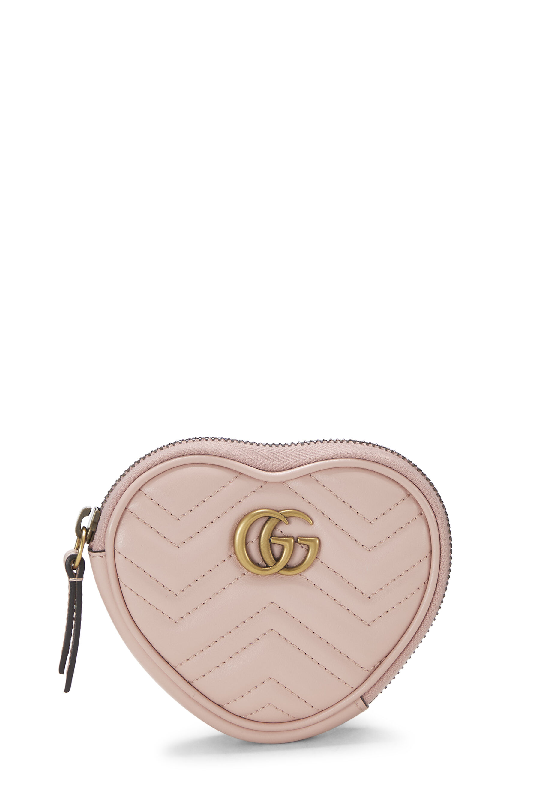 Gucci Pink Leather Marmont Heart Coin Purse Medium QFB4691LP9000 