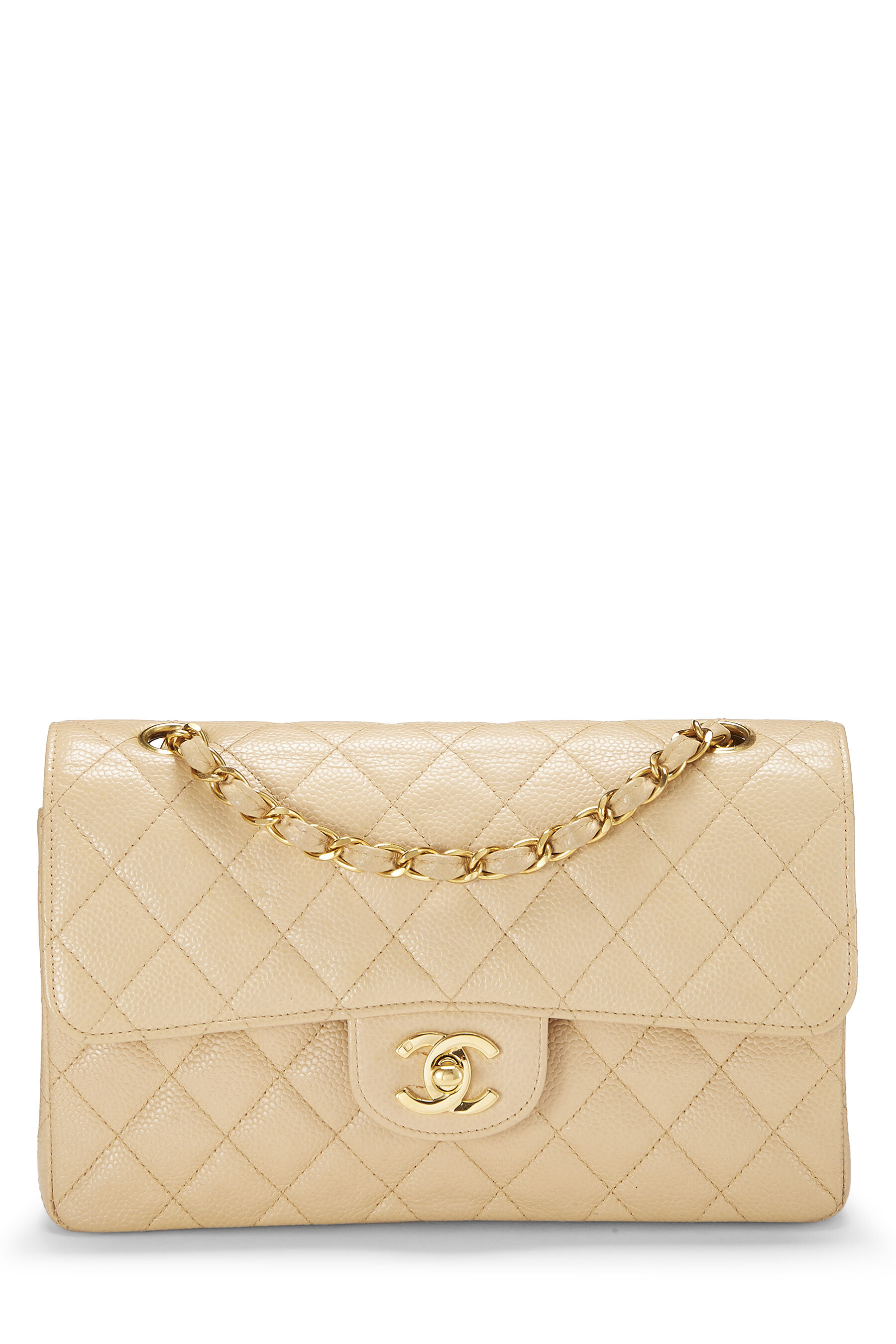 Chanel Beige Quilted Caviar Classic Double Flap Small Q6B0100FI1016