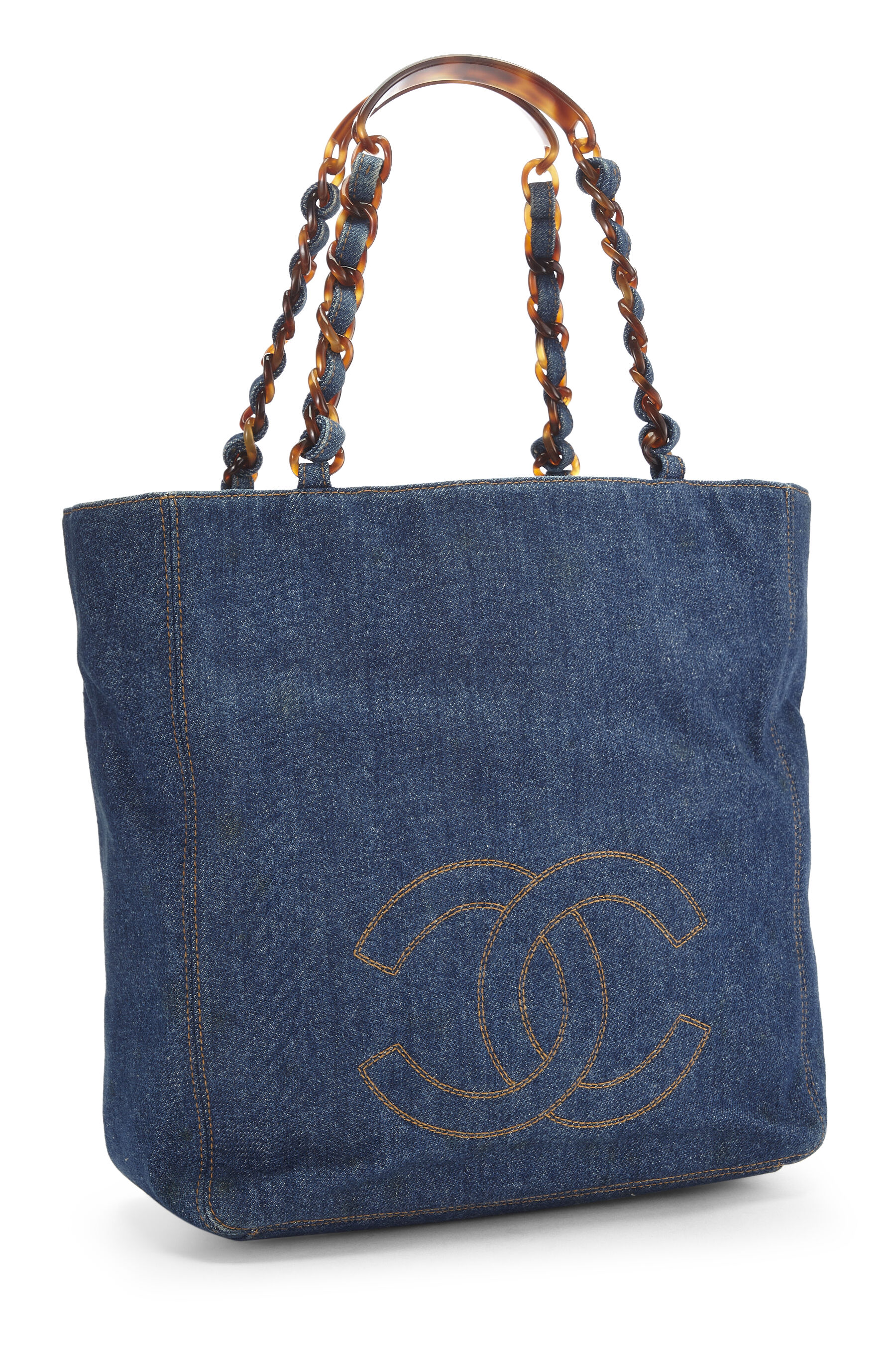 Chanel 2000s Canvas Bekko Chain Tote Bag · INTO
