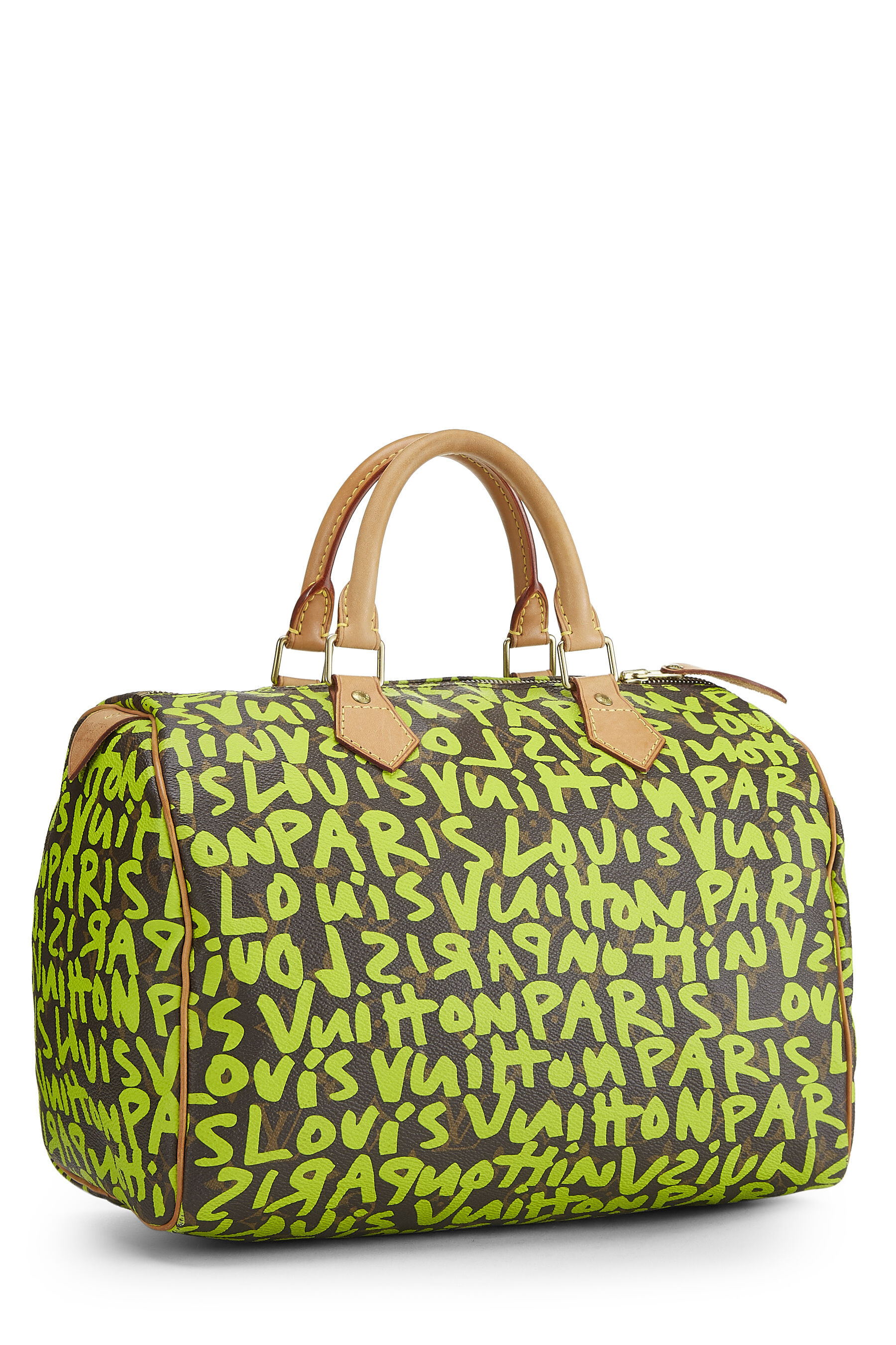 Speedy Louis Vuitton GRAFFITI STEPHEN SPROUSE Light green Cloth ref.679921  - Joli Closet