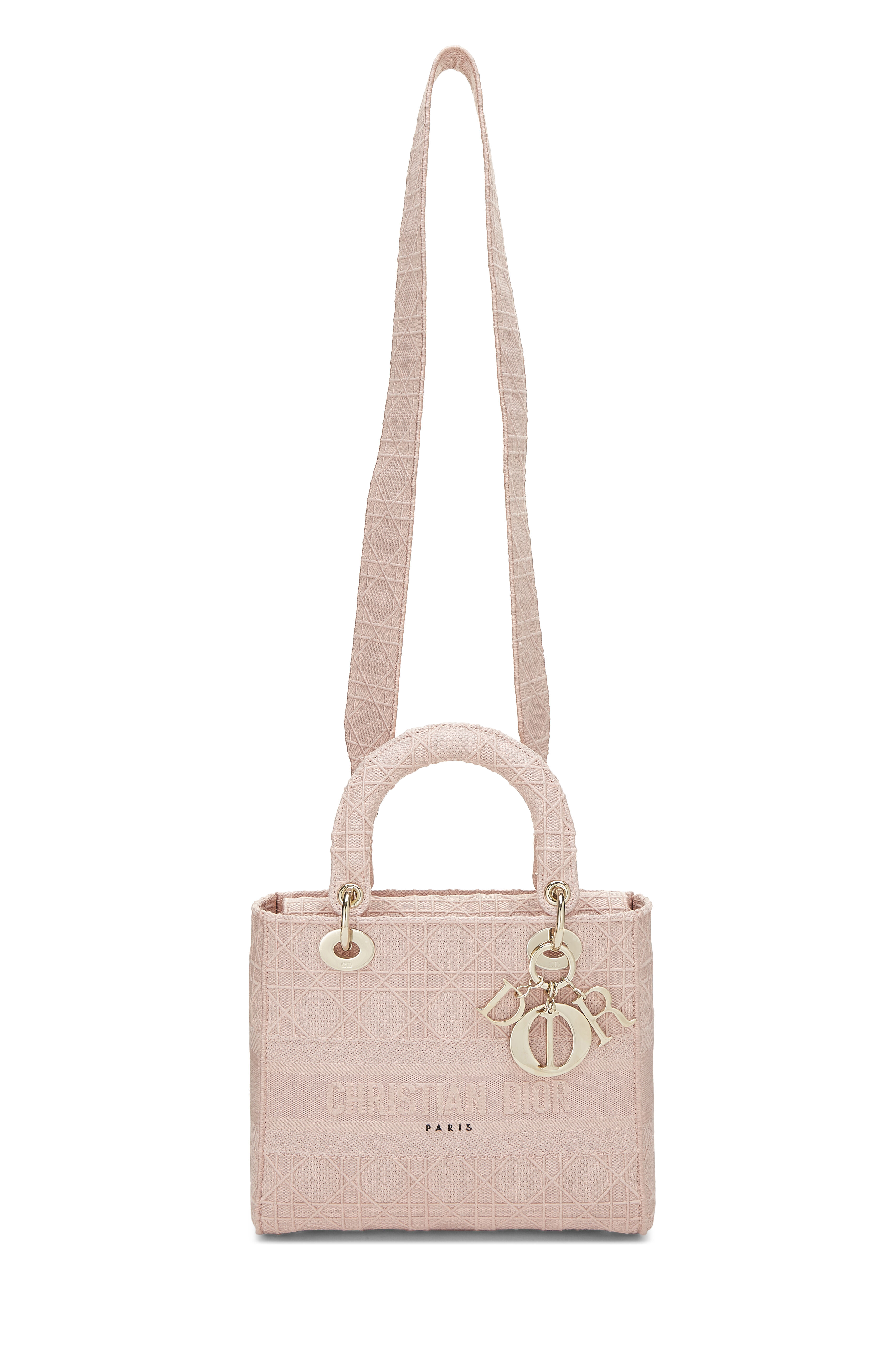 Dior Medium Lady DLite Bag In Pink Embroidered Canvas  Luxury Designer  Brands