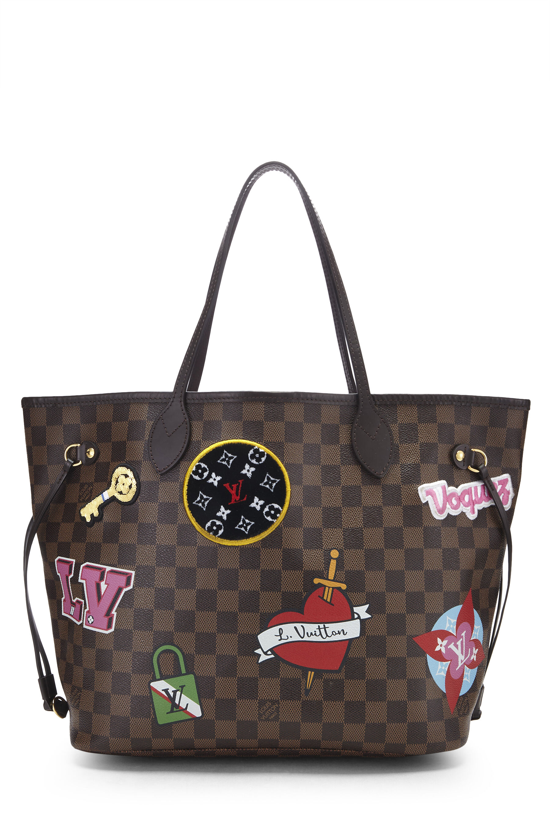 LV Monogram Canvas Neverfull MM Applied and Printed Patches