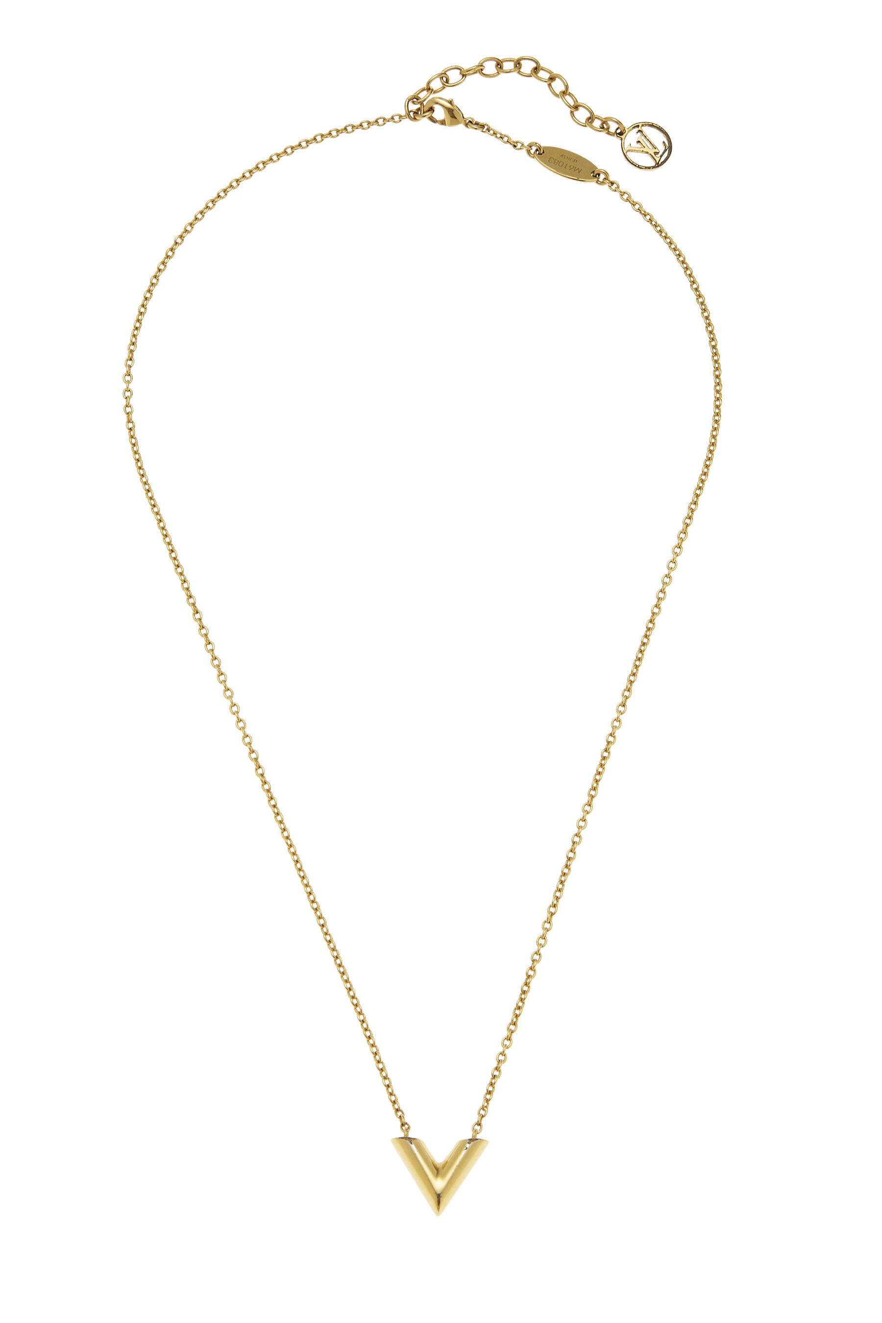 LOUIS VUITTON Metal Essential V Supple Necklace Silver 1344776 |  FASHIONPHILE