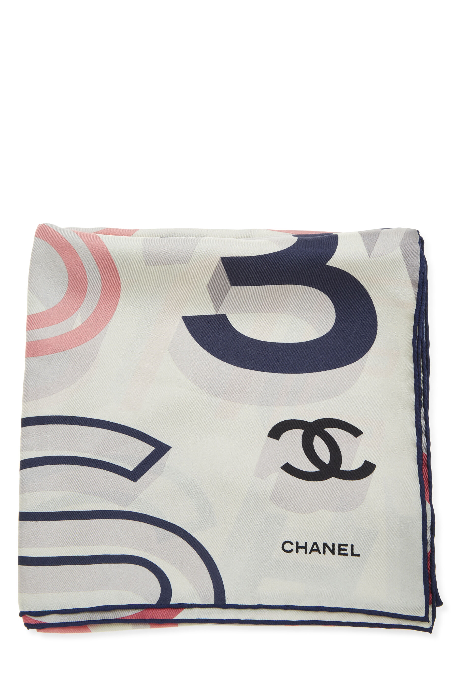 Chanel Brand New Grey CC Silk Small Scarf