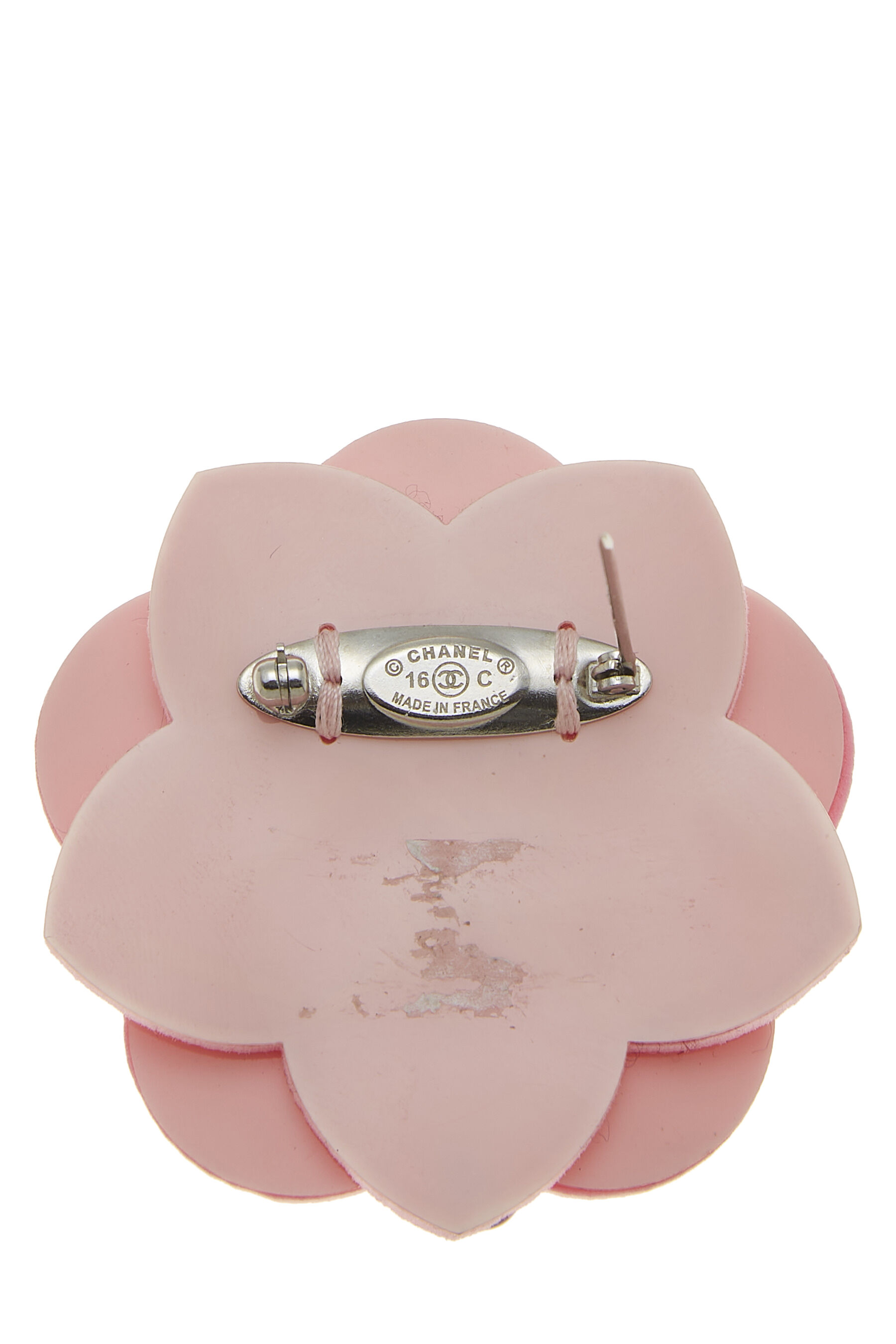 Chanel Pink Plastic Camellia Brooch Q6A1SHXTPB000