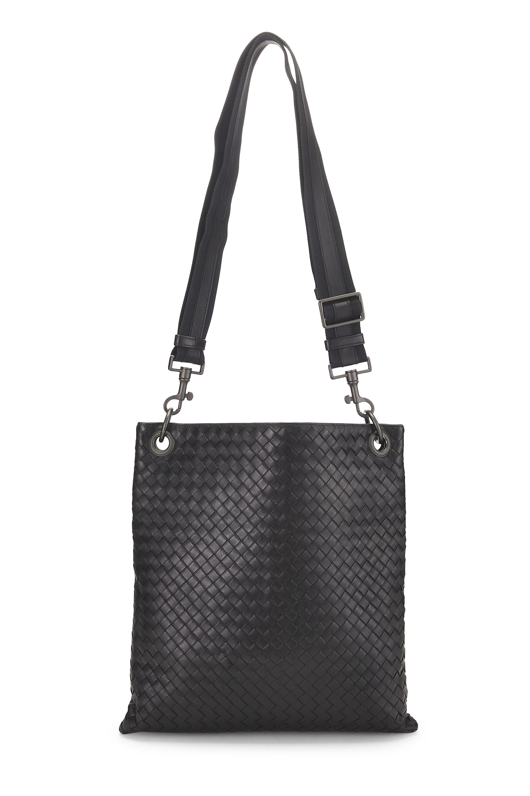Intrecciato Leather Flat Messenger