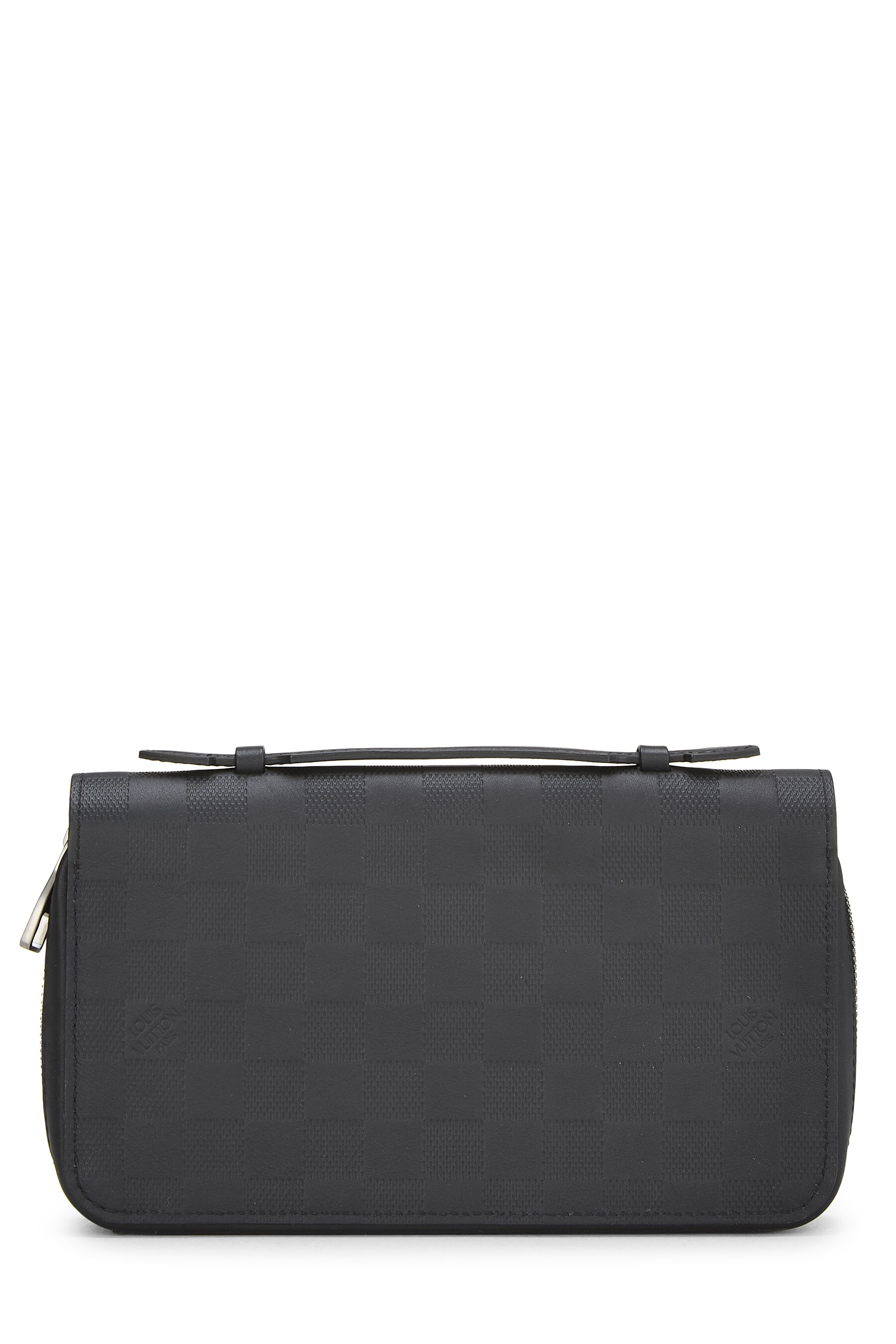 Pre-Owned Black Damier Infini Zippy XL QJADYABFKB006
