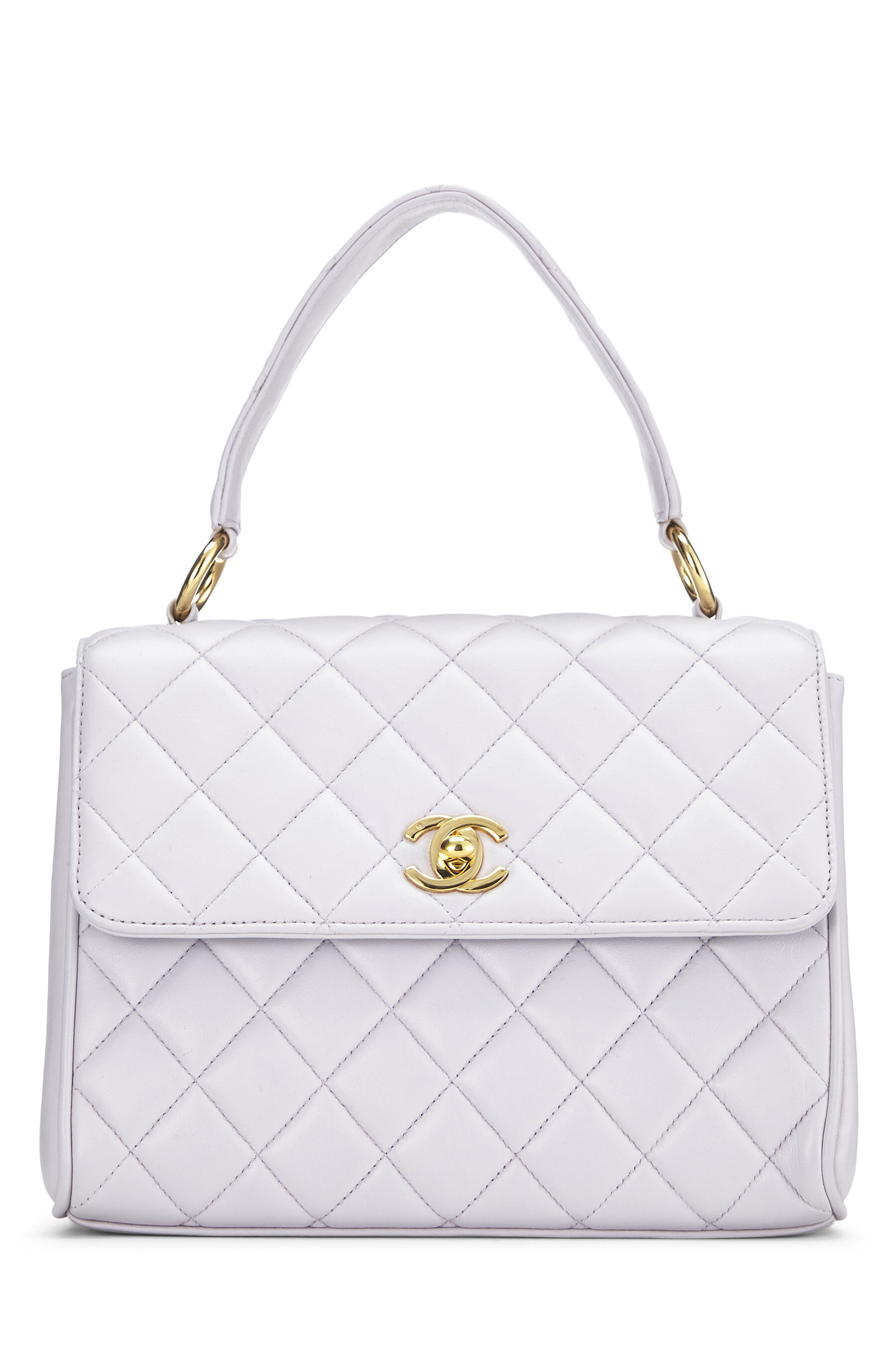 Chanel - Purple Lambskin Top Handle Bag Small
