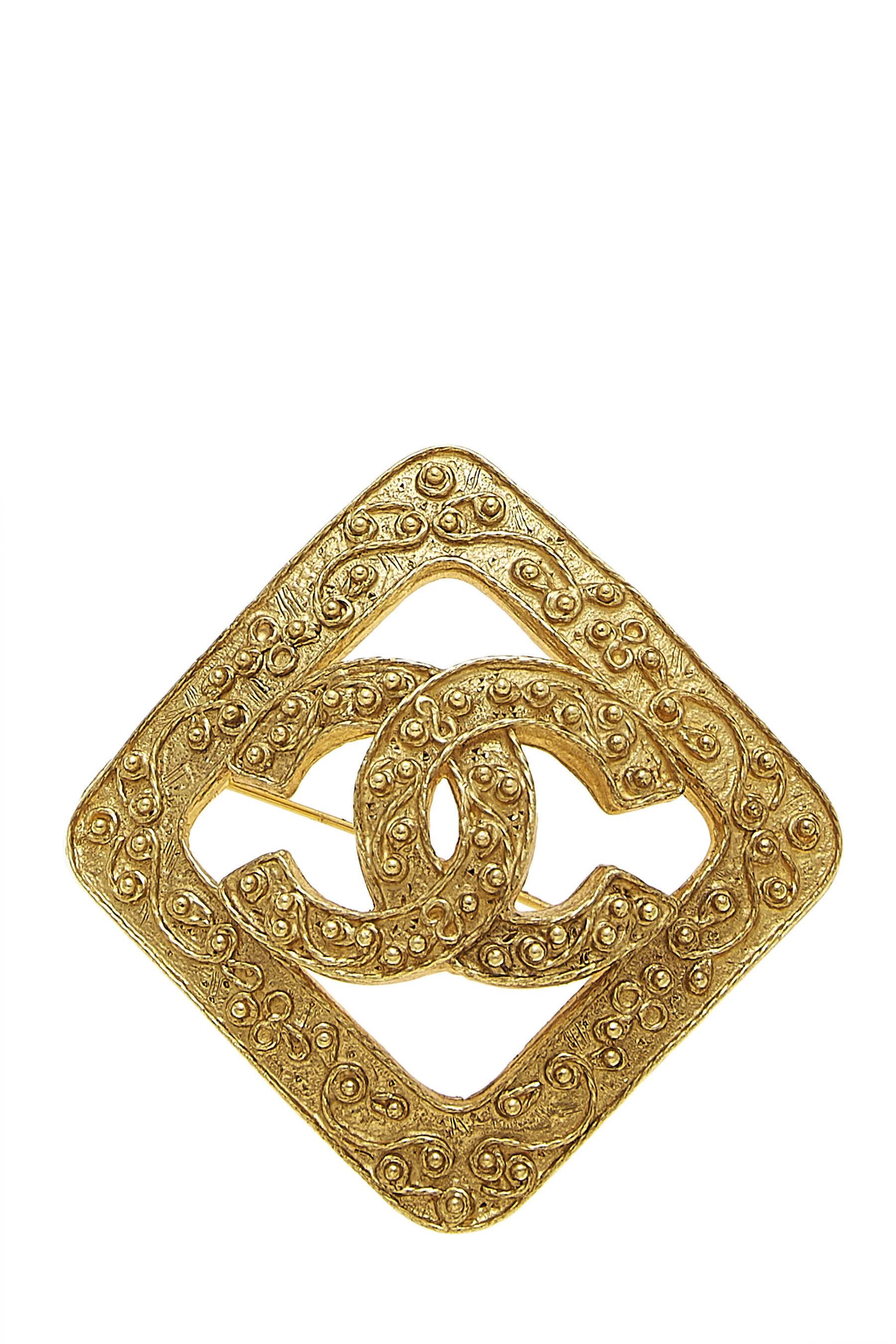 Chanel - Gold Filigree 'CC' Pin