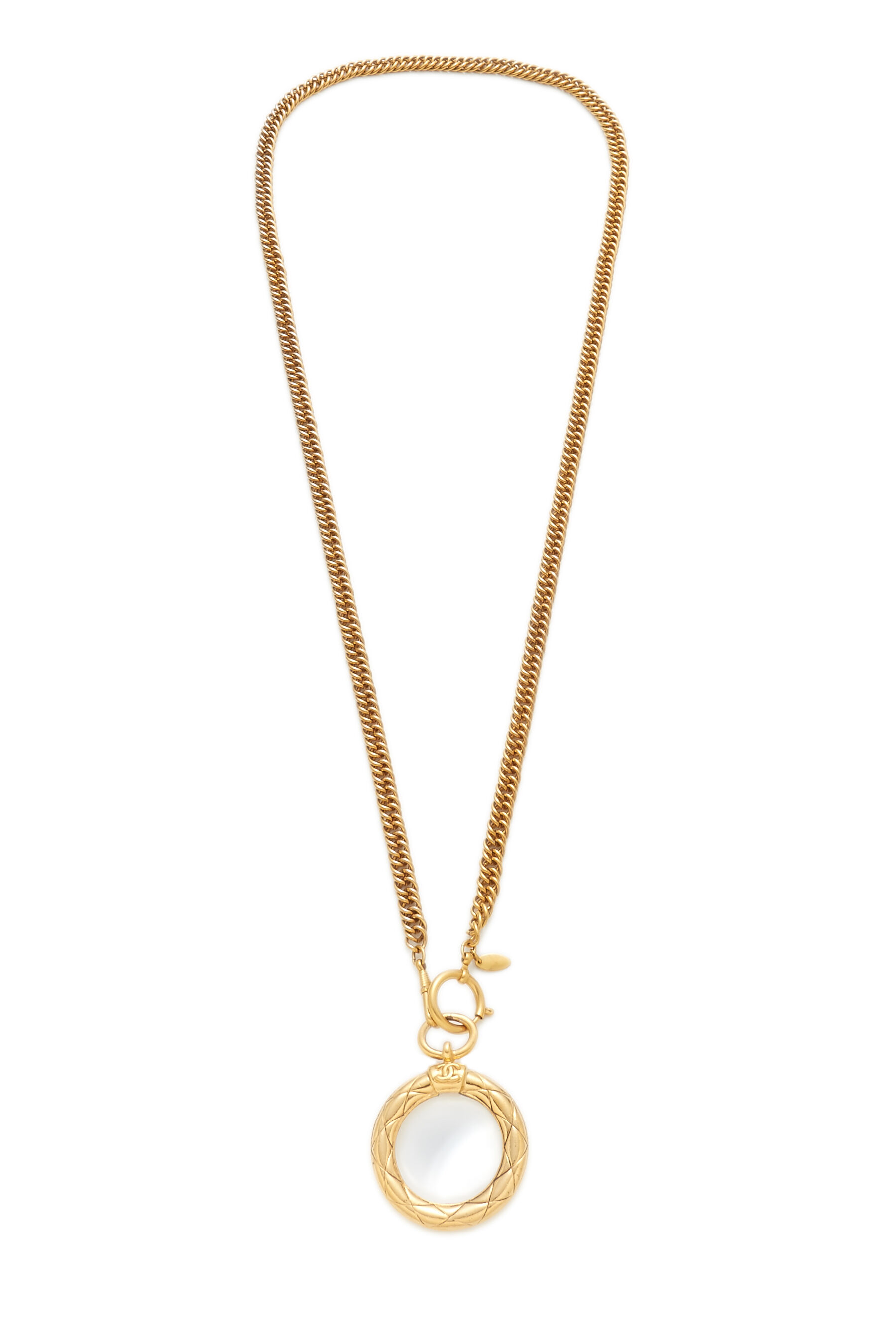 Chanel Gold Quilted 'CC' Necklace Large Q6J2LG17DB001