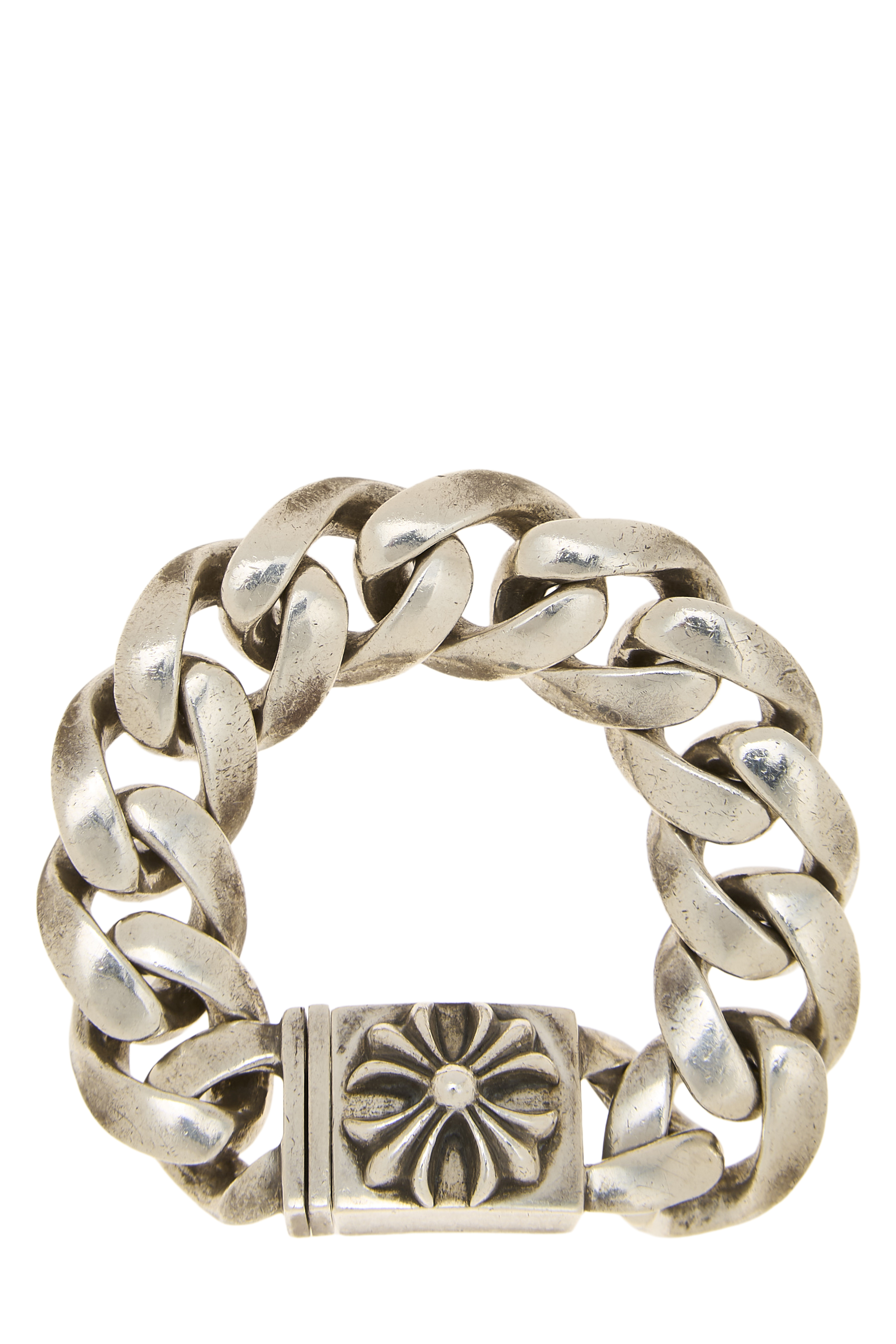 Pre-Owned Sterling Silver Cross Box ID Bracelet QZJ7Y72OVB000