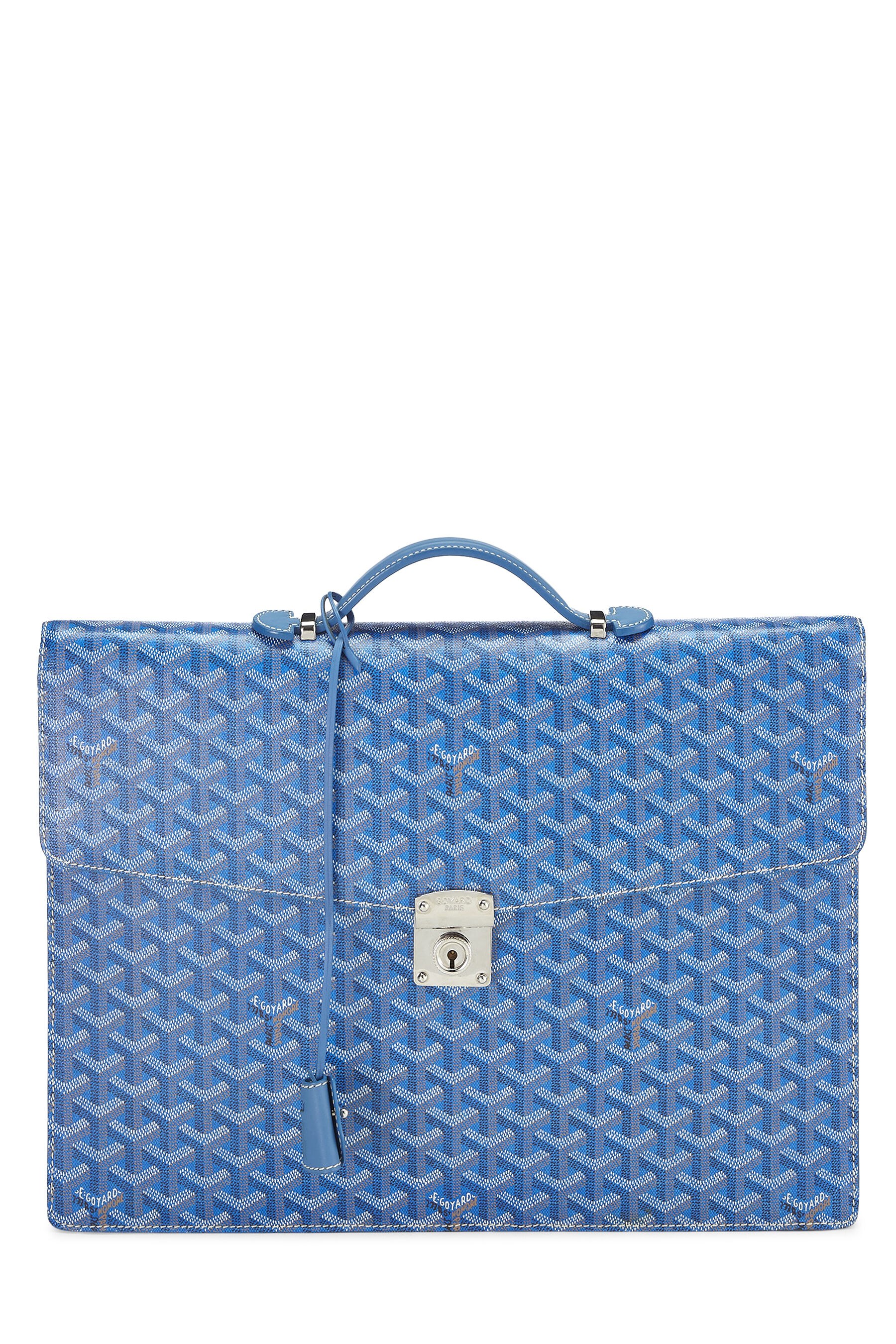 Goyard - Blue Coated Canvas Serviette Chypre Briefcase