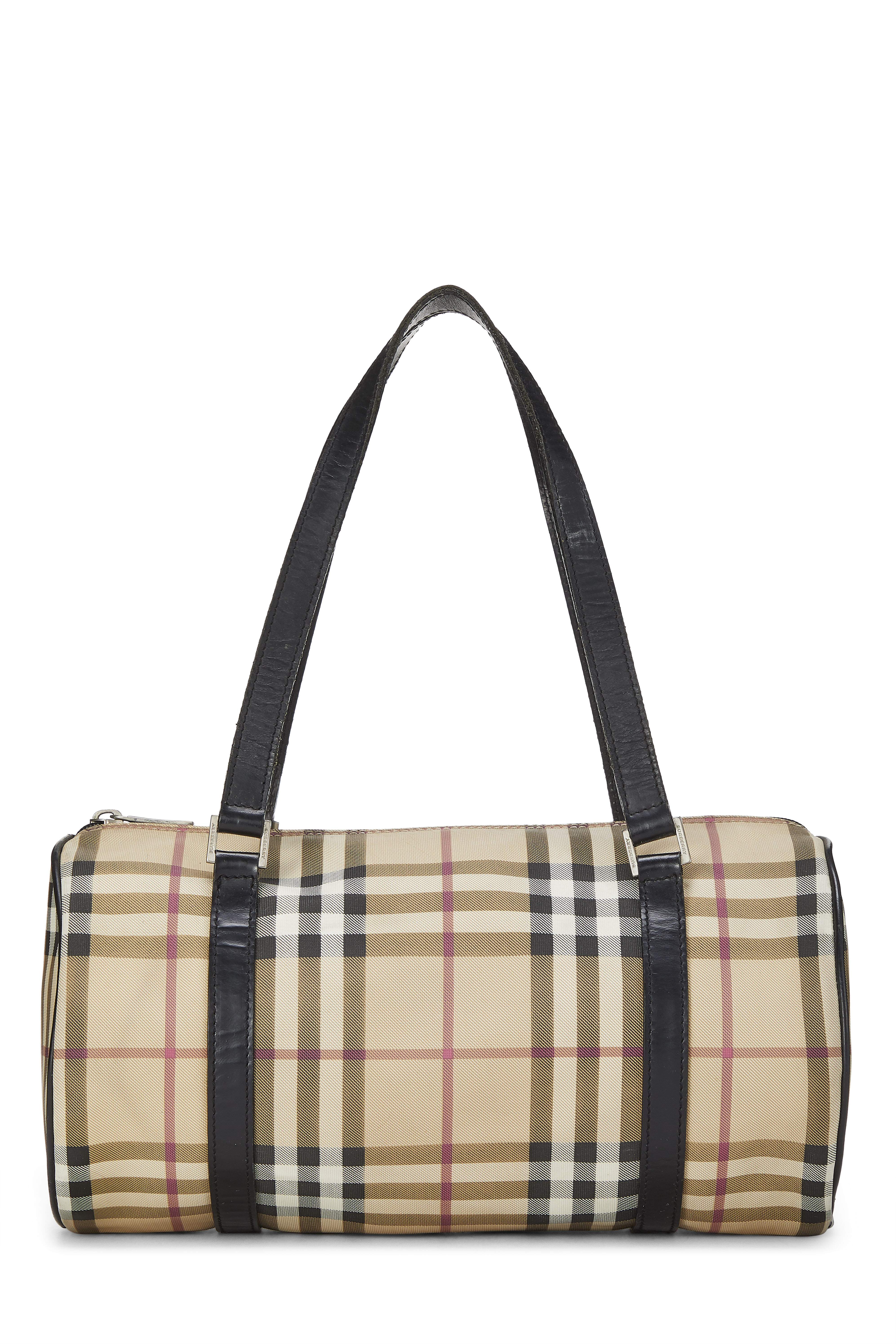 Burberry Navy Blue/Black London Check Coated Canvas Beckley Slim