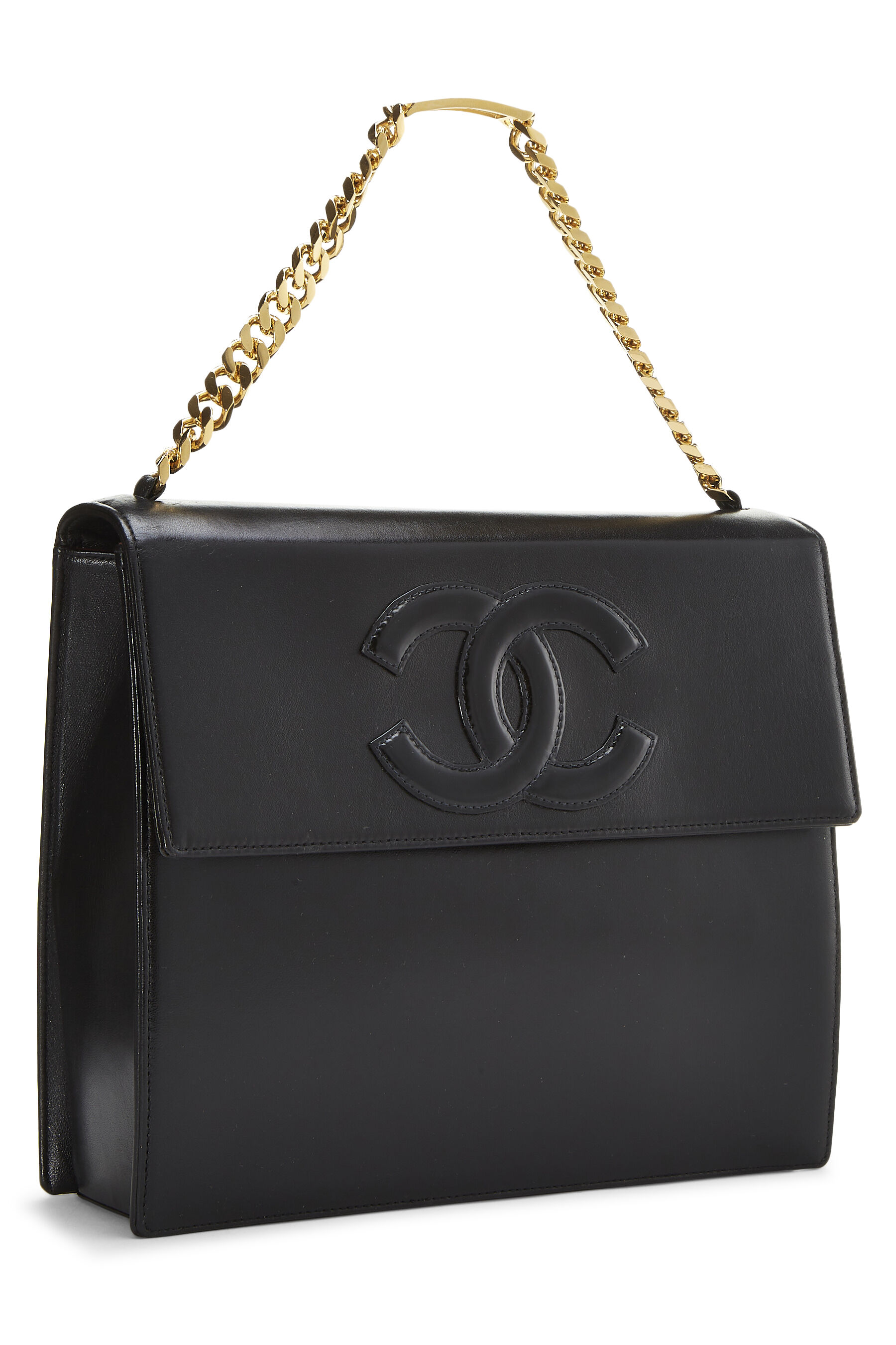 Chanel - Black Lambskin 'CC' Flap Handbag