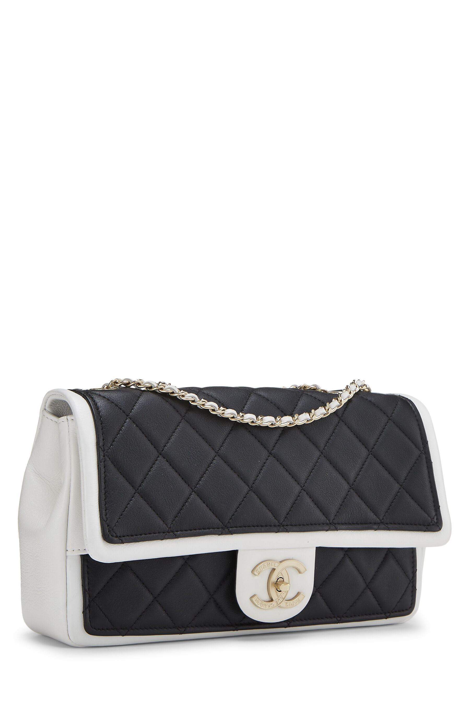 chanel bag white and black
