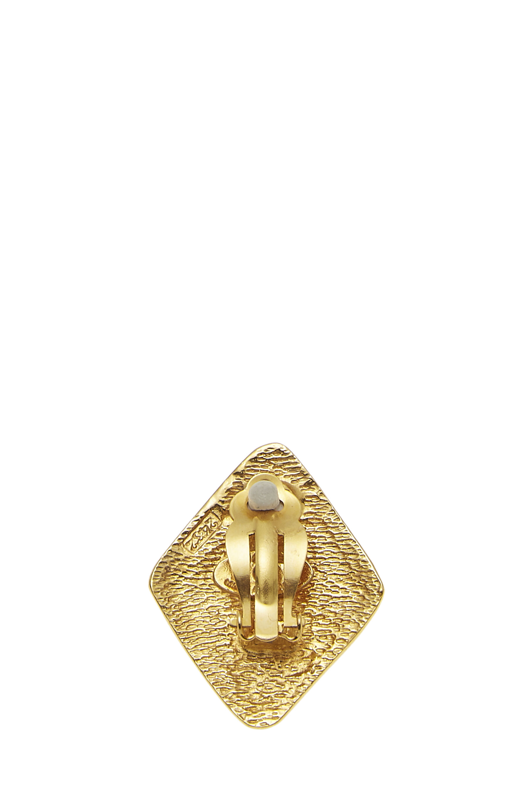 Chanel Gold 'CC' on Diamond Earrings Q6JHZF17DB019