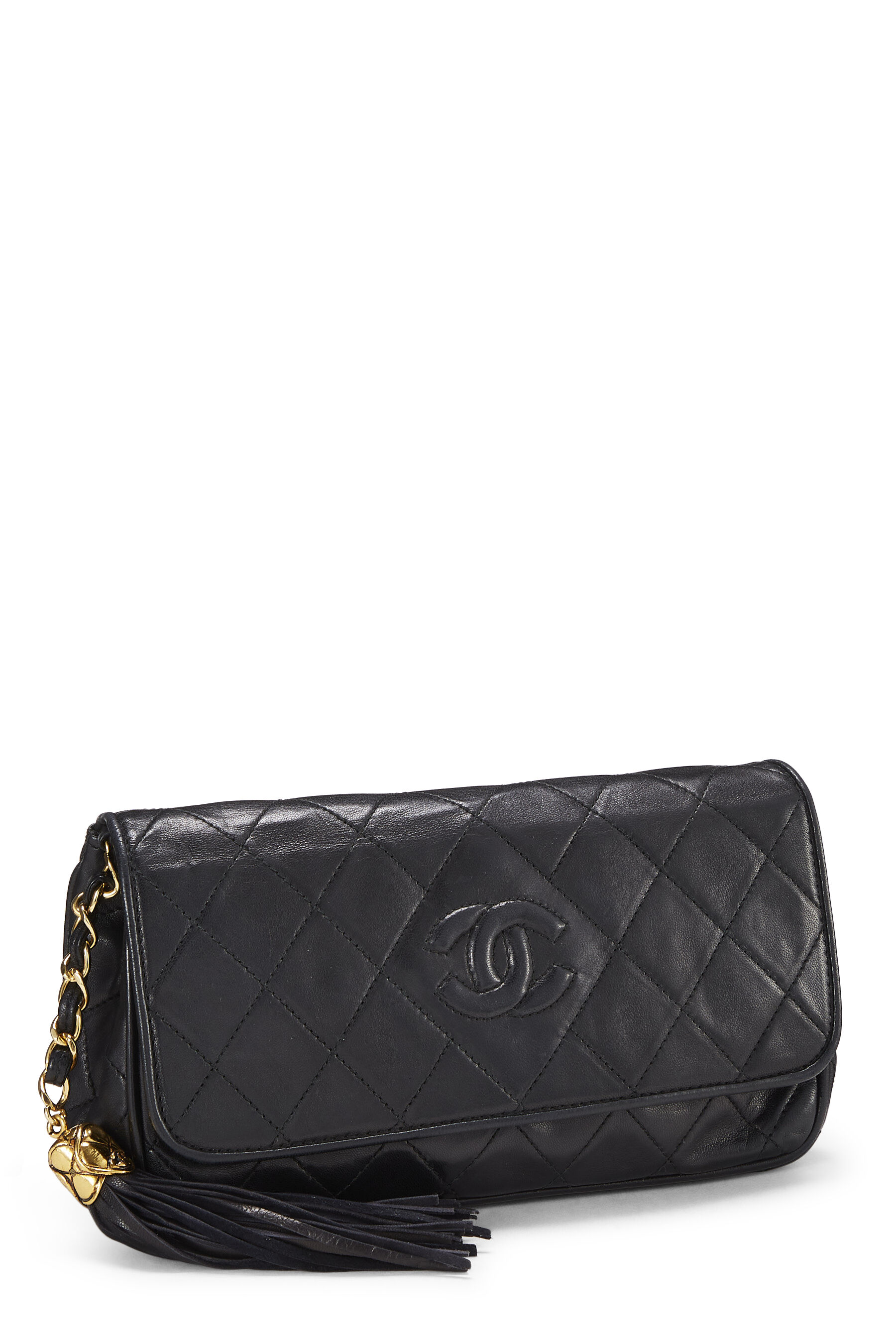 Chanel Vintage Cut Out Chain Handle Bag Quilted Lambskin Medium
