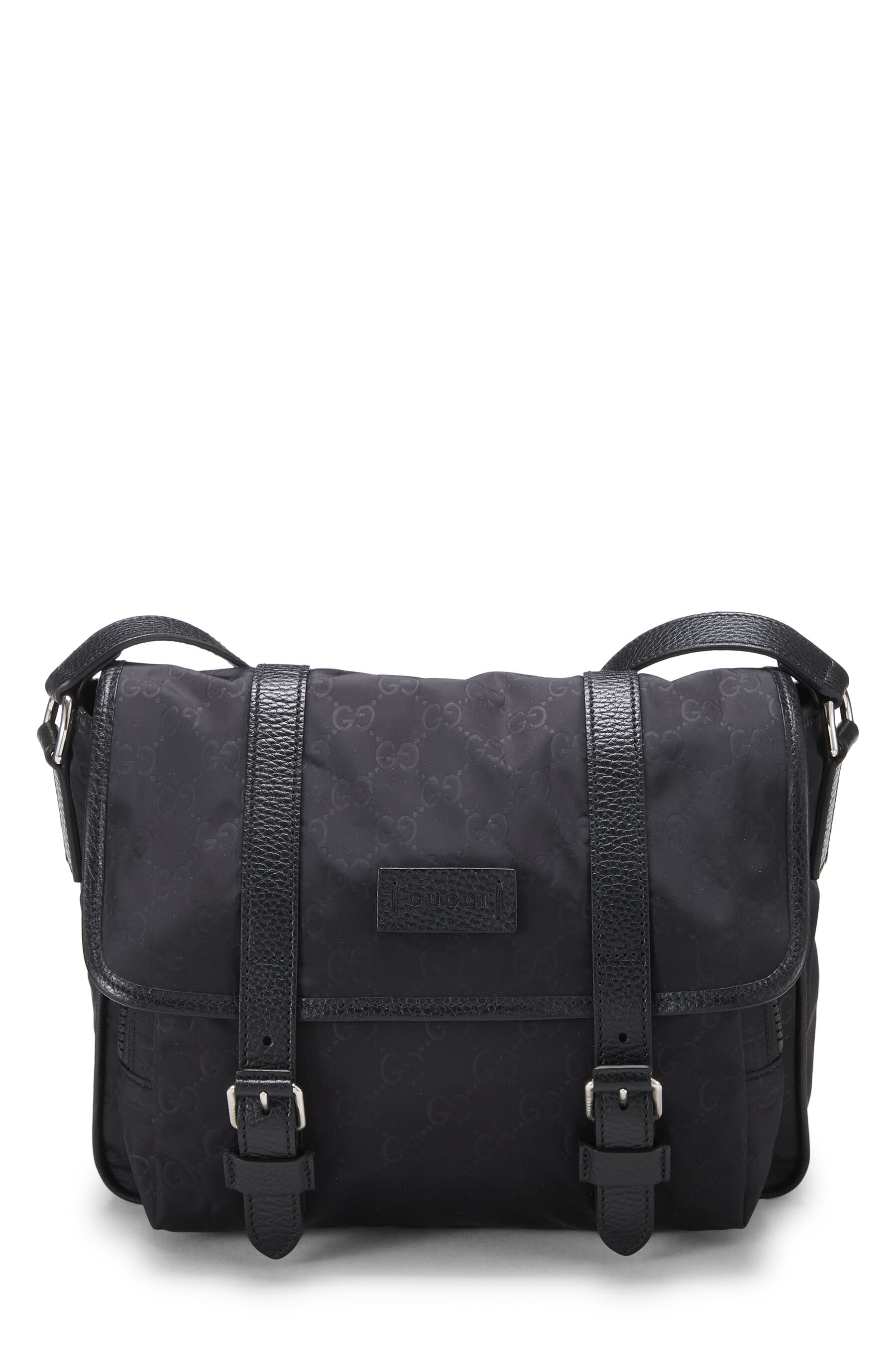 Black Nylon Buckle Flap Messenger Small
