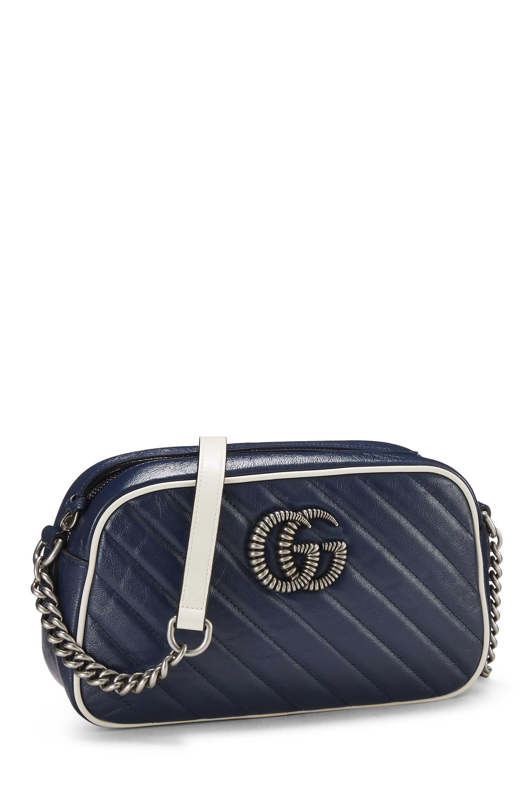 Gucci Navy Leather Torchon GG Marmont Crossbody Bag QFB3QI1LNH007