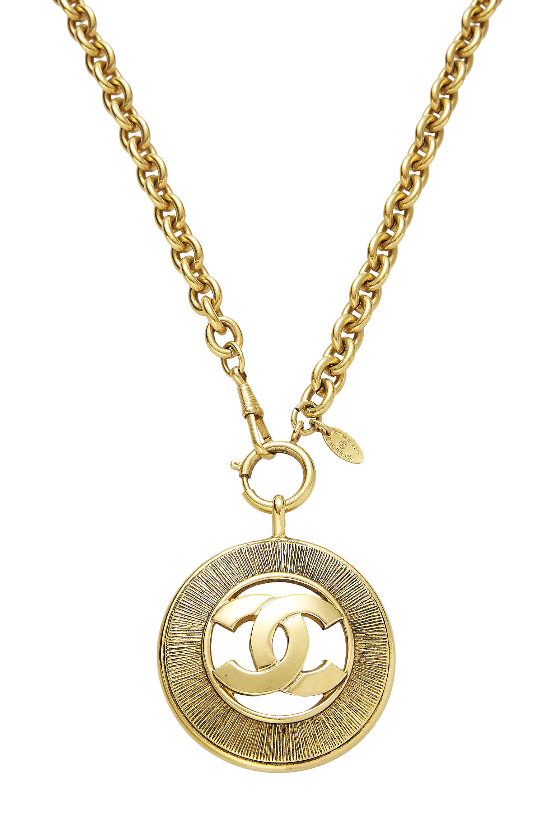 Vintage Chanel Necklace with Round CC Pendant