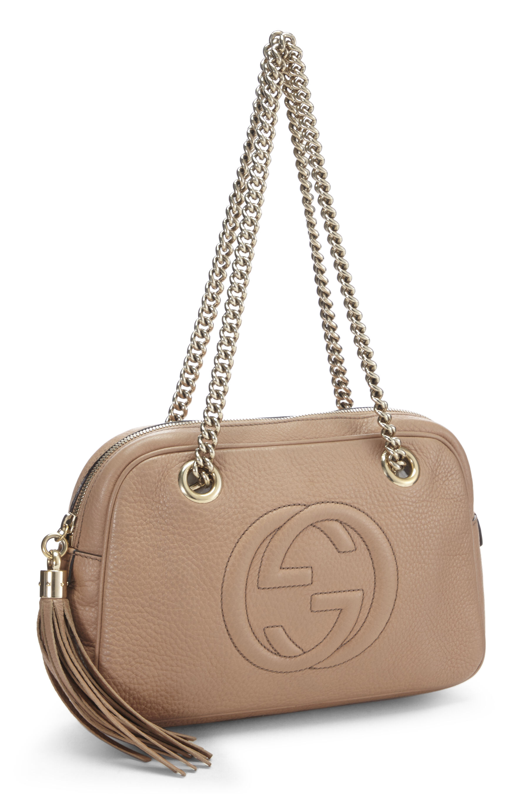 Enumerate Gum Rejsende købmand Gucci Beige Leather Soho Chain Shoulder Bag QFB1EW06IB000 | WGACA
