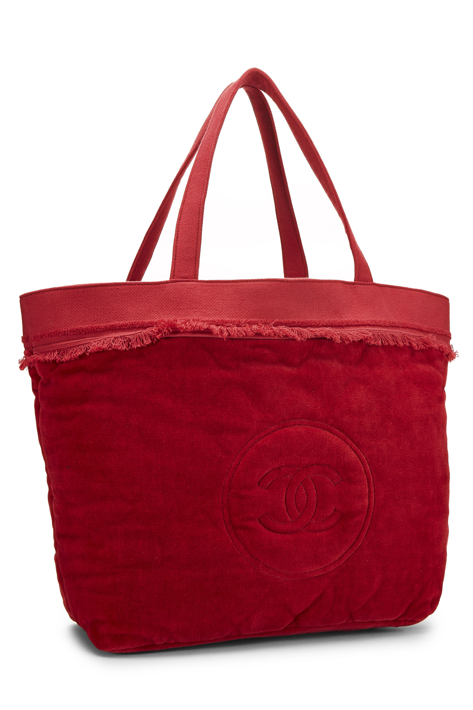 Chanel - Red Terry Cloth 'CC' Tote XL