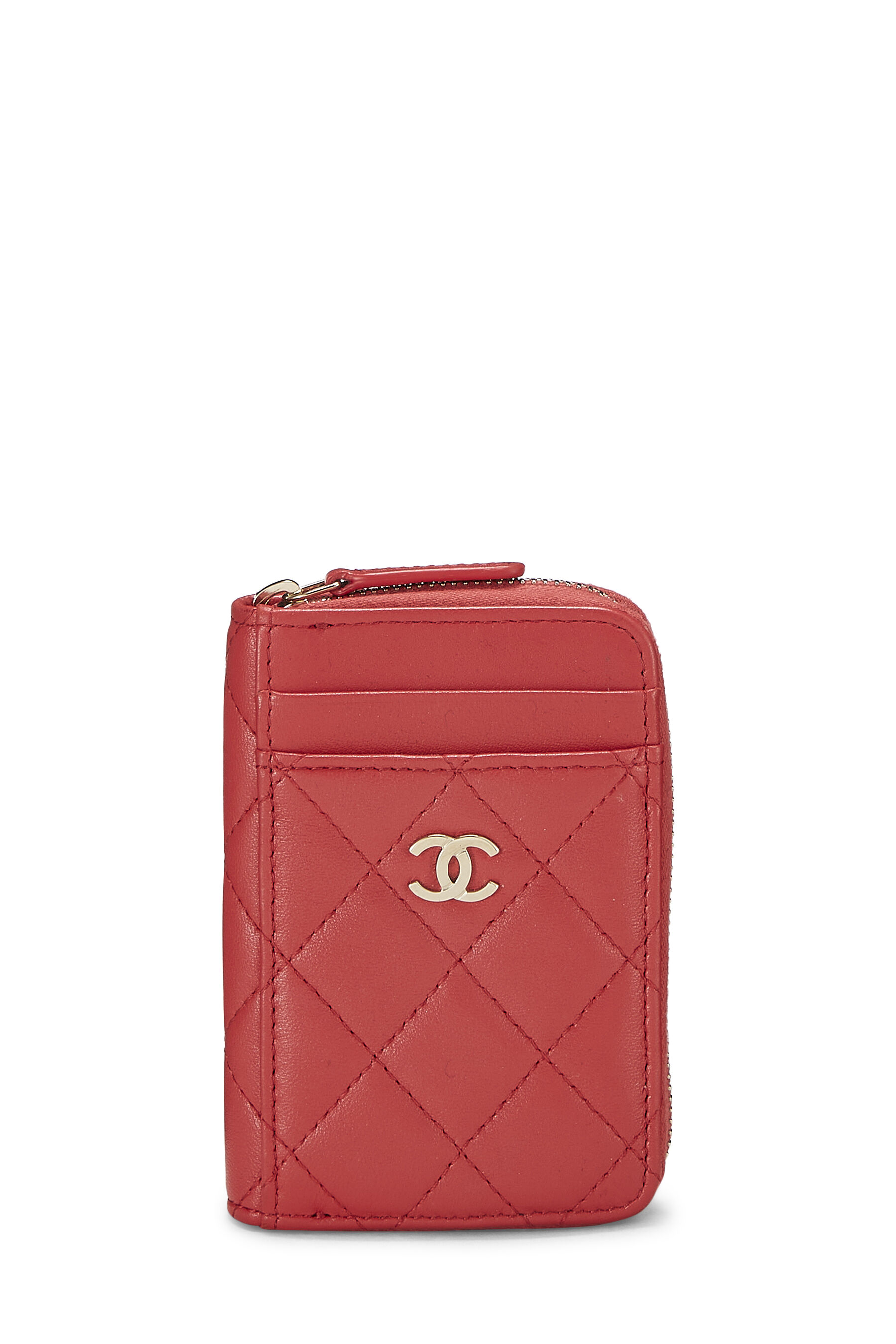 Chanel - Red Quilted Lambskin Coin Purse