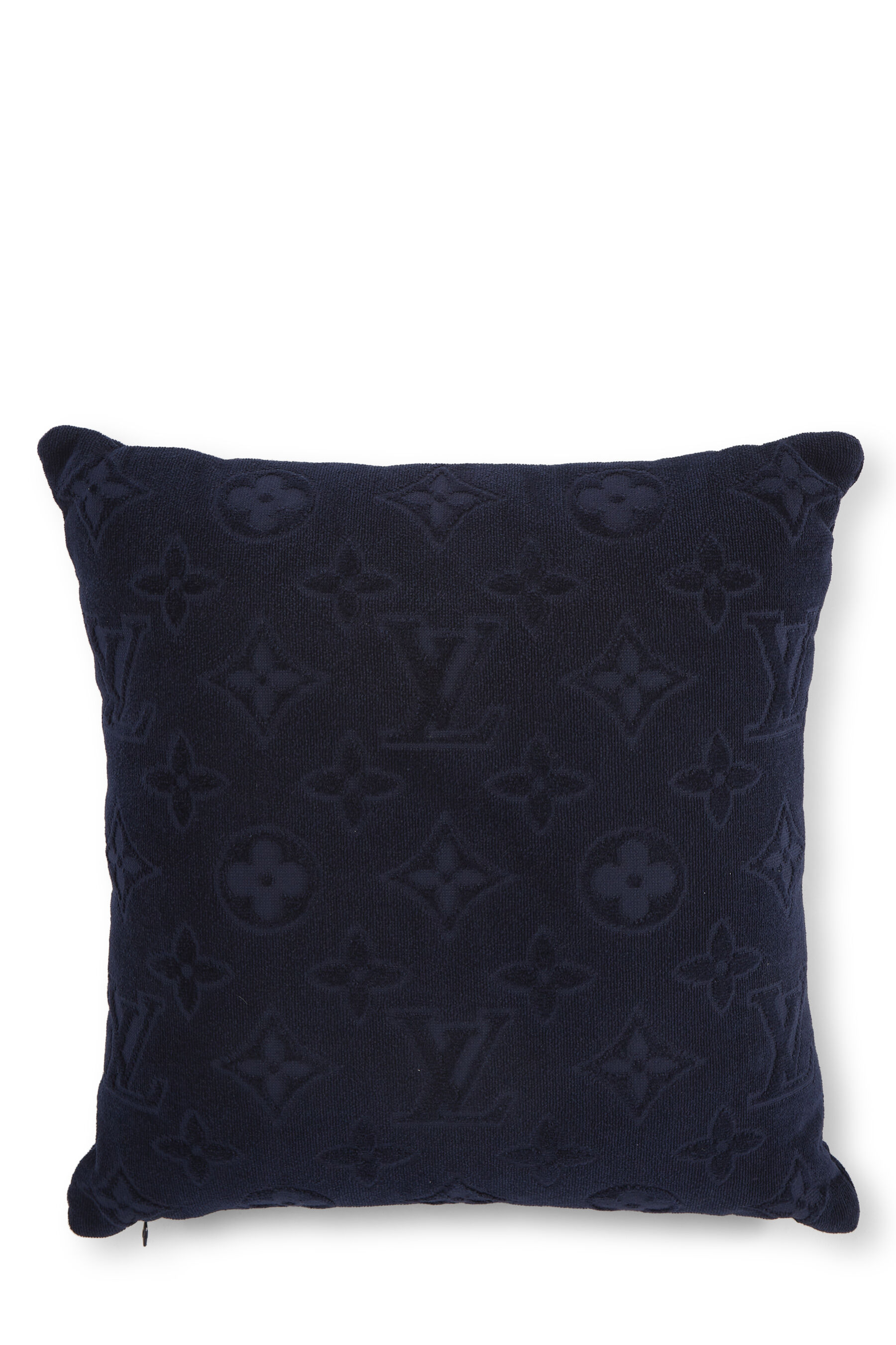 Dior Vintage Trotter Monogram Pillowcase Cover Cushion Terrycloth Blue  RankA