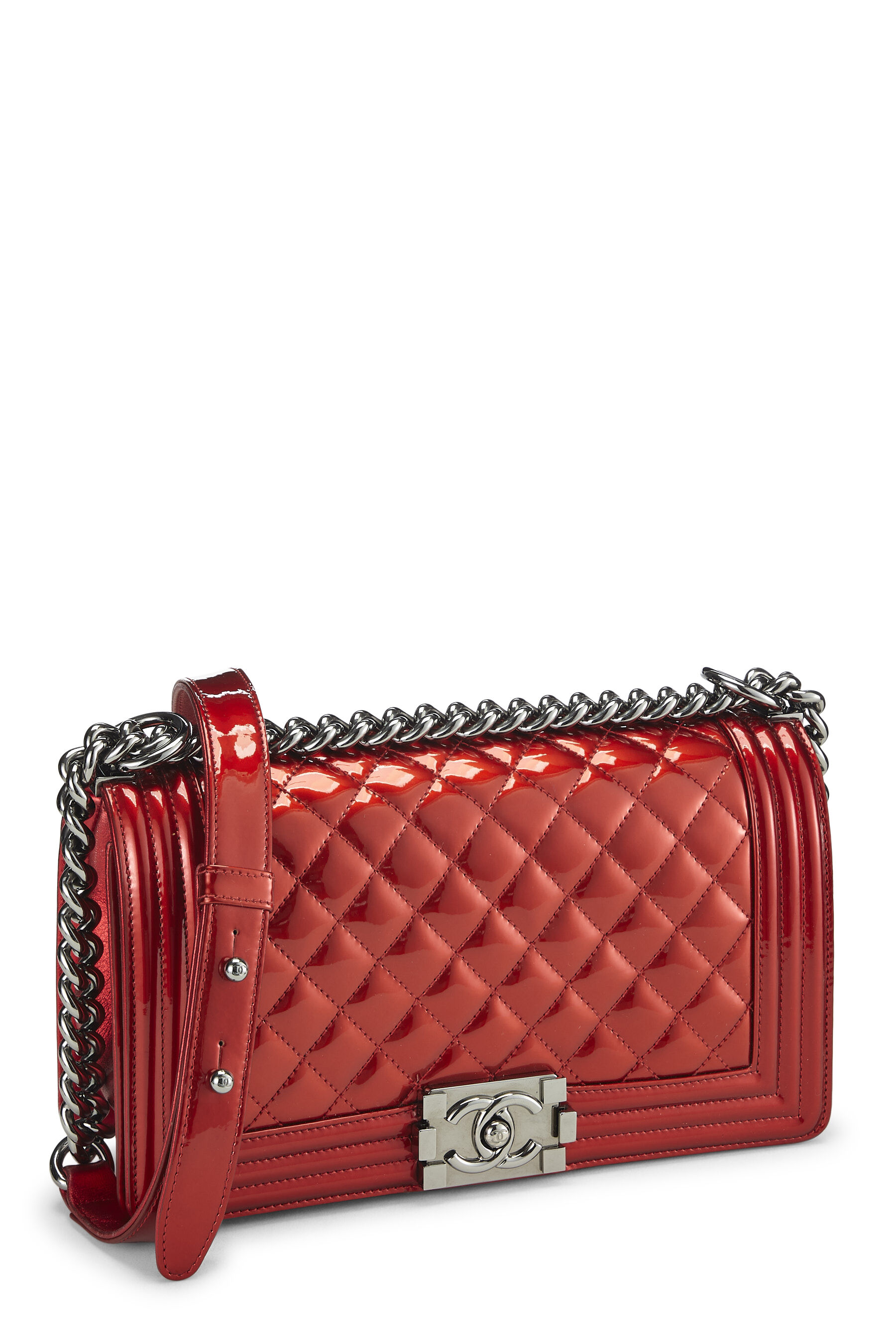 Boy patent leather crossbody bag Chanel Red in Patent leather - 23623034