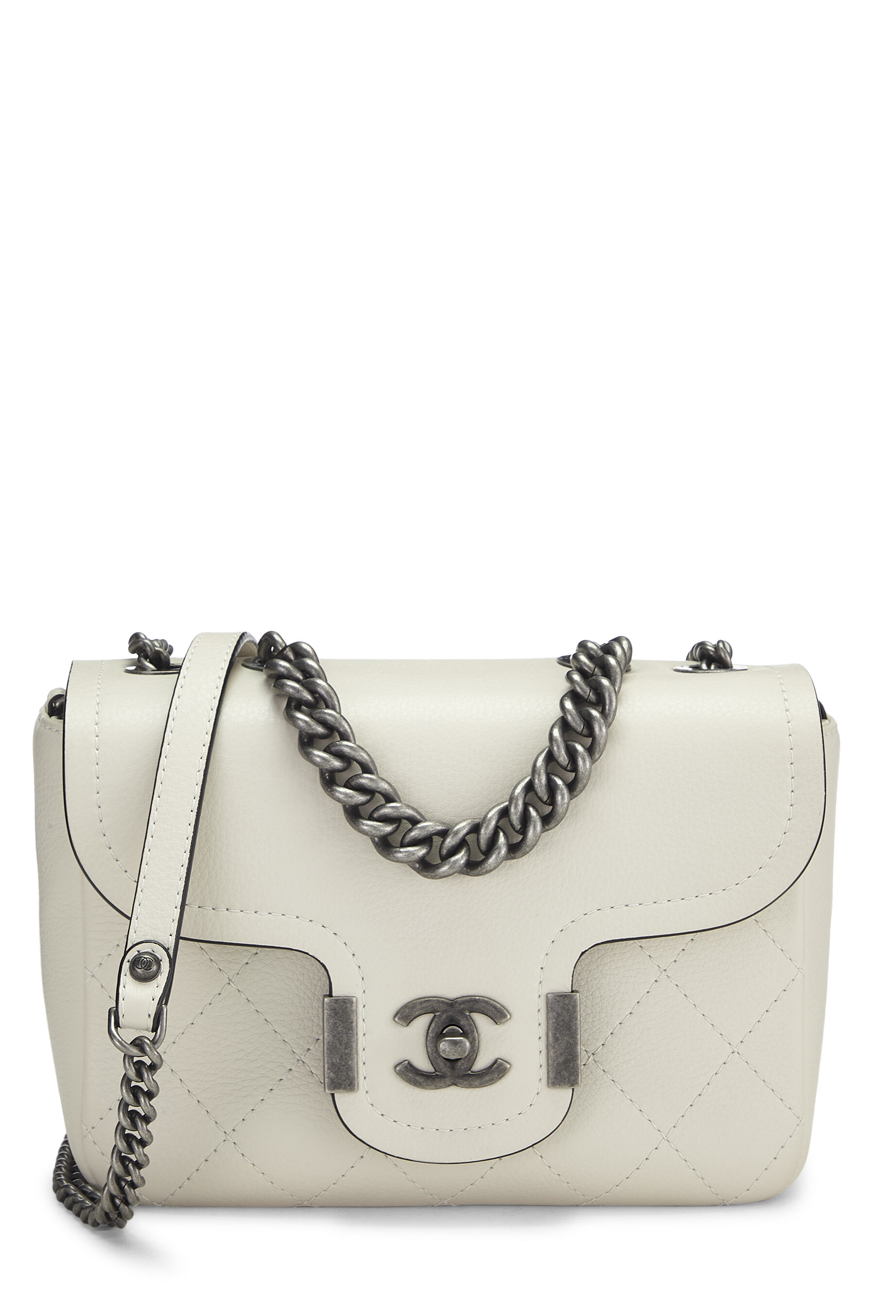 Chanel - White Calfskin Arch Flap Small