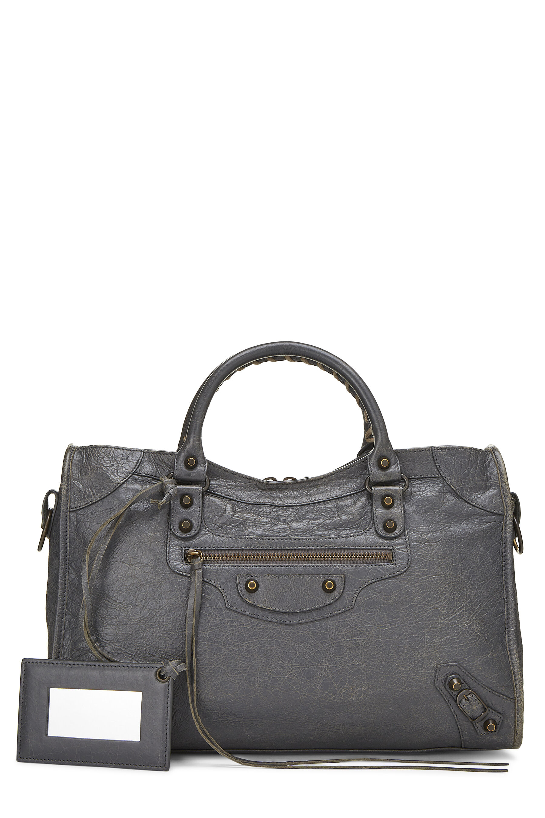 Balenciaga Grey Agneau Classic Bag Q0B0FQ01EB001 | WGACA