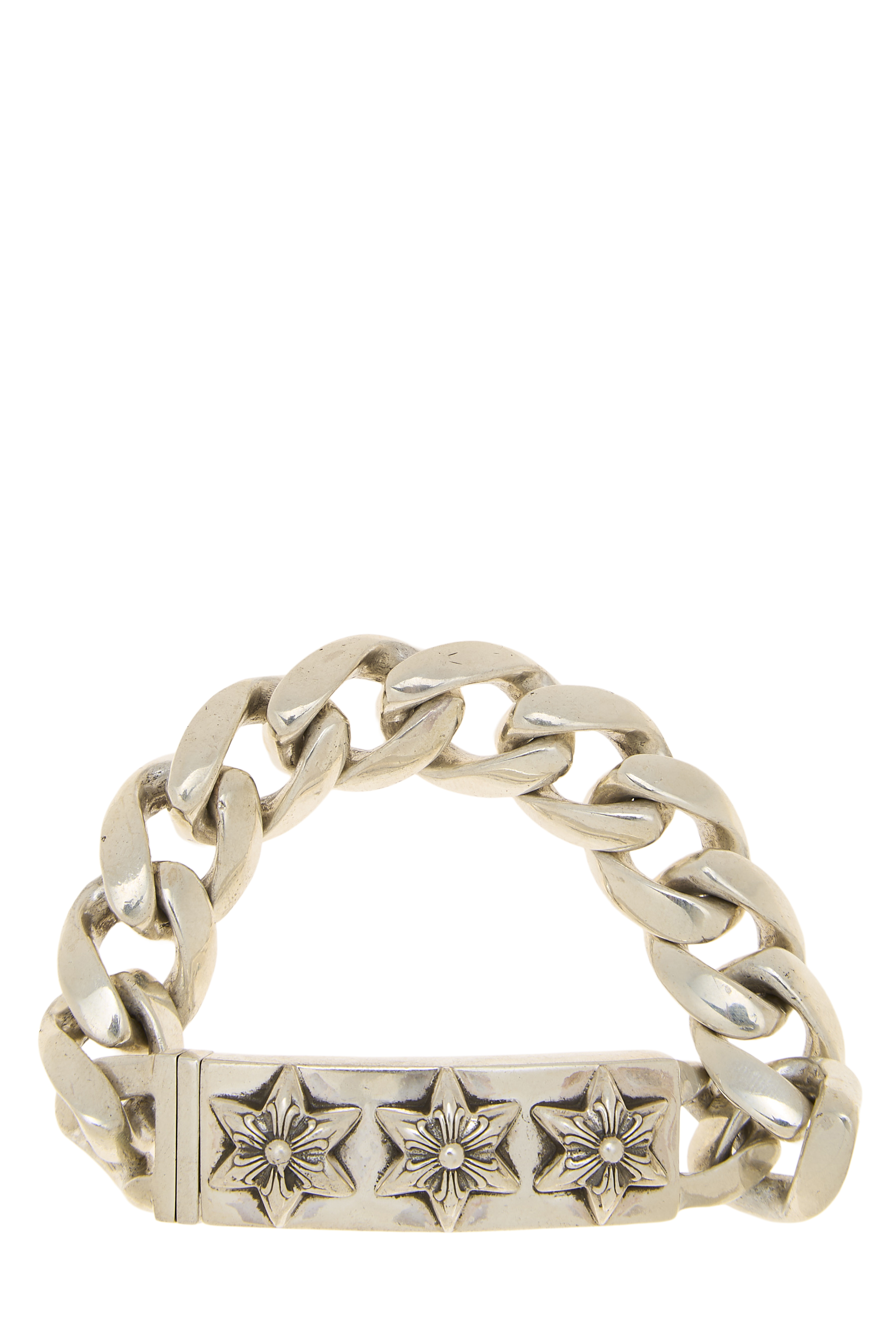 Sterling Silver 3 Star ID Bracelet
