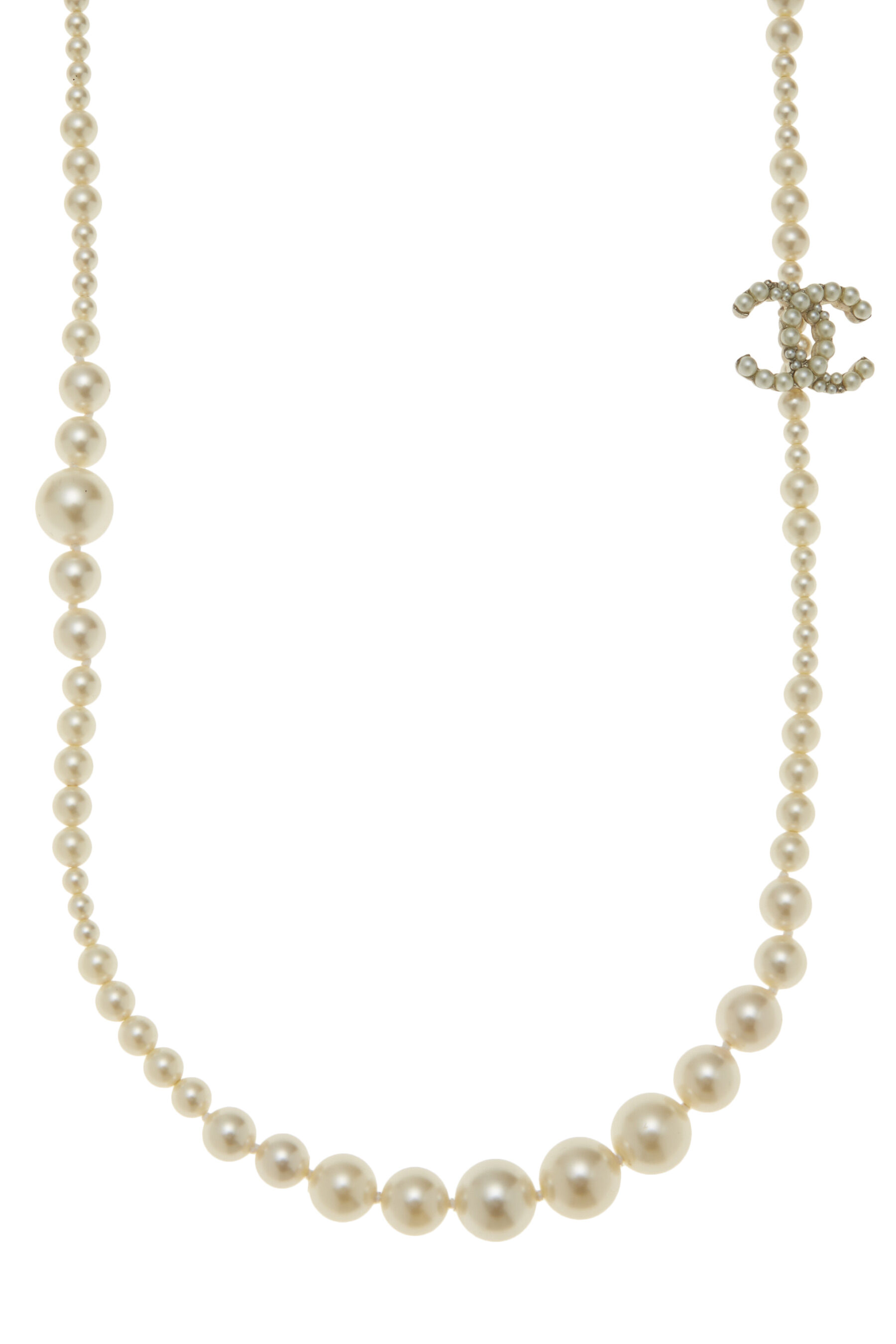 chanel double strand pearl necklace