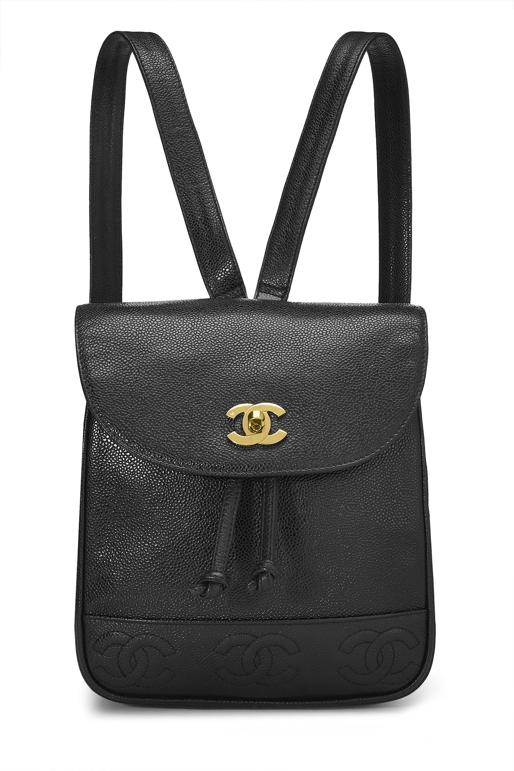 Chanel - Black Caviar 3 CC Backpack Small