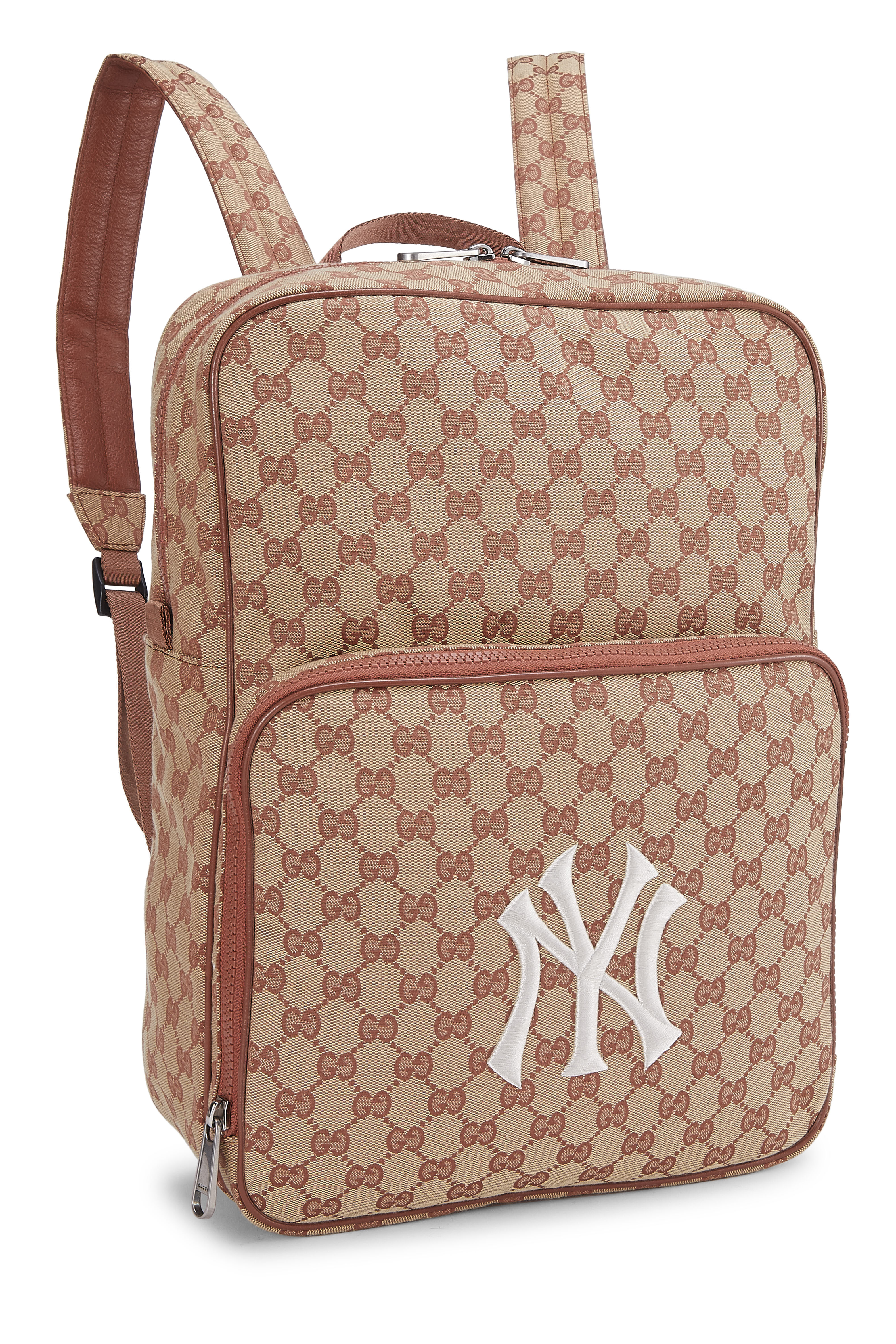 Gucci Backpack NY Yankees Medium Brick Red/Beige in Canvas with  Palladium-tone - US