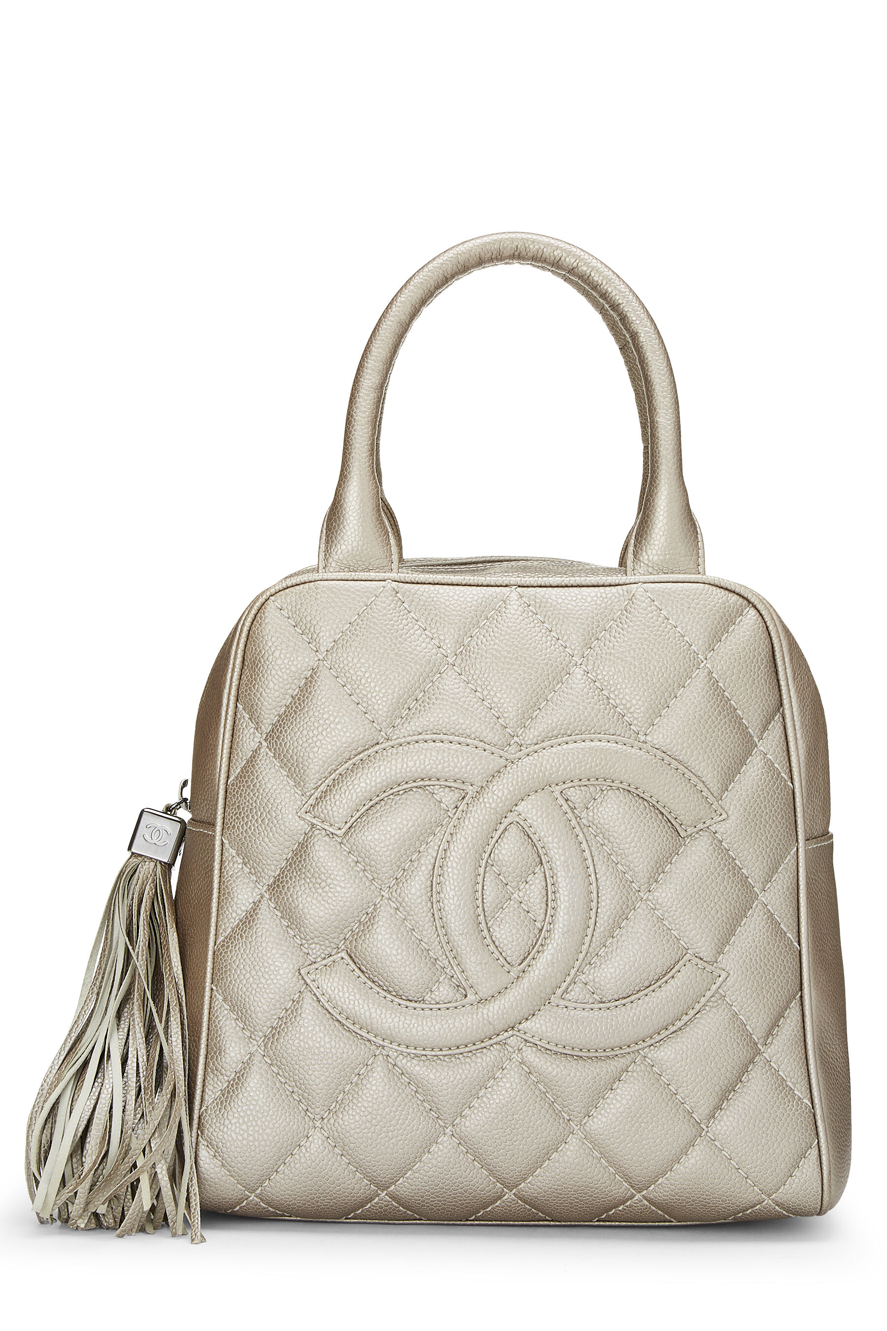 Mariner Ren og skær apparat Chanel Metallic Silver Quilted Caviar Tassel Handbag Q6B4DJ0FVB001 | WGACA
