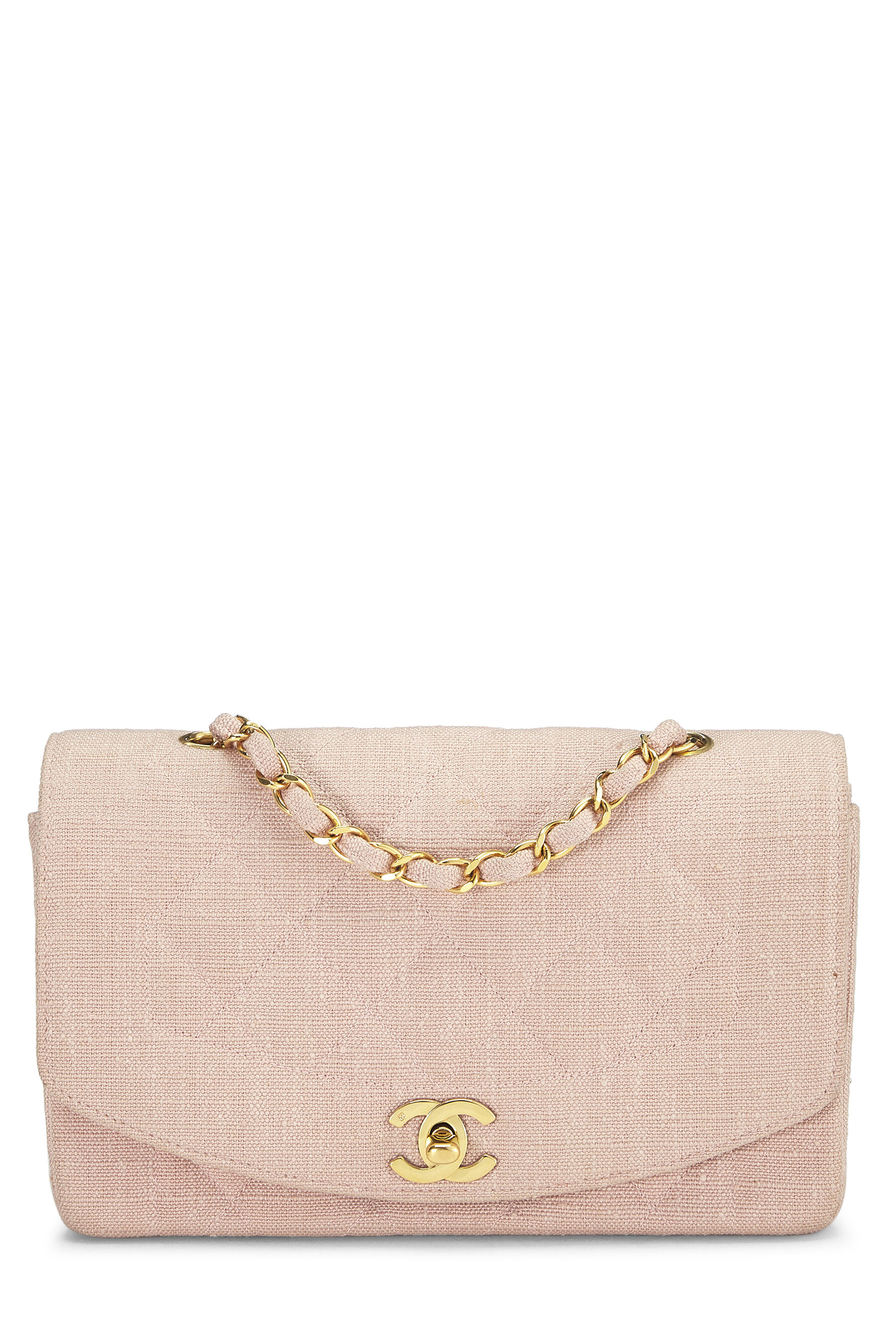 Chanel - Pink Linen Diana Flap Small