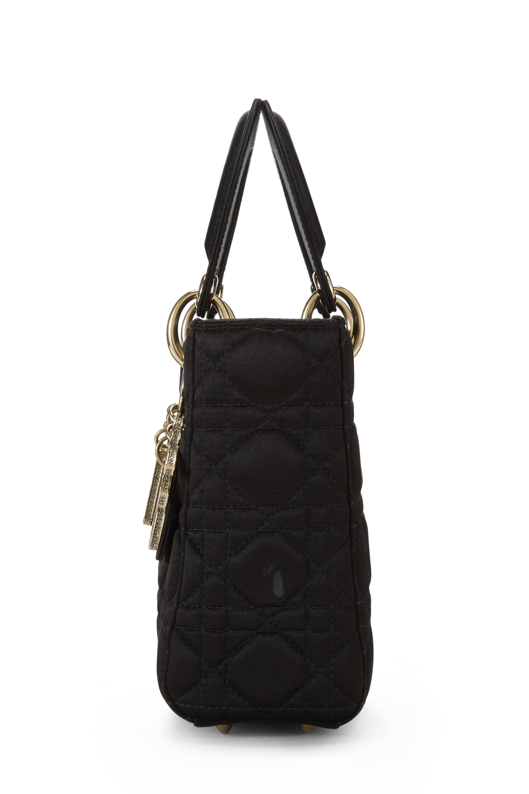 ✨LADY Dior ブラック キルティング ショルダーバッグ Pre-Owned Black Satin Lady Dior Small Q9B03U2KKH002