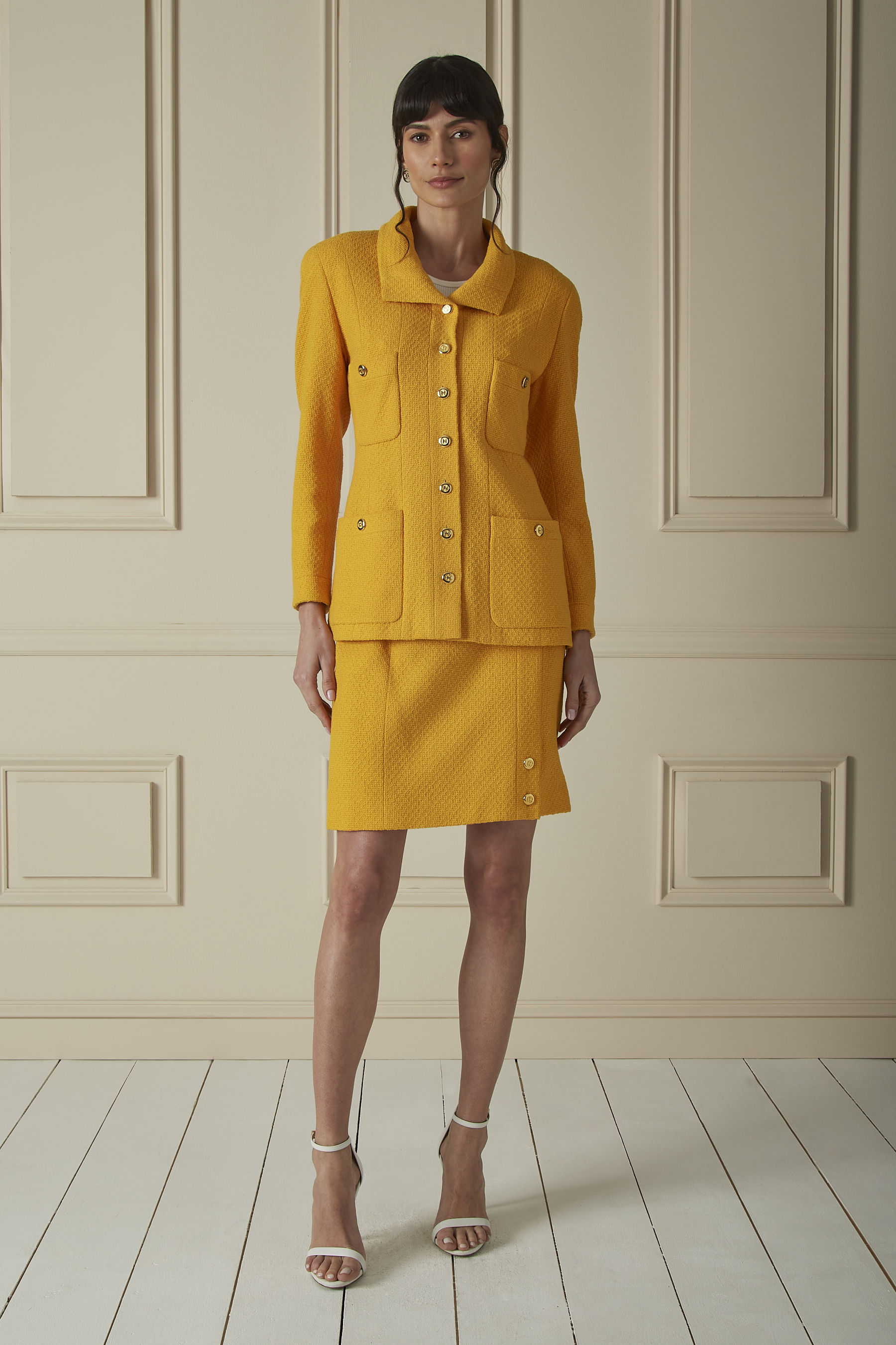 Chanel - Yellow Tweed Skirt Suit
