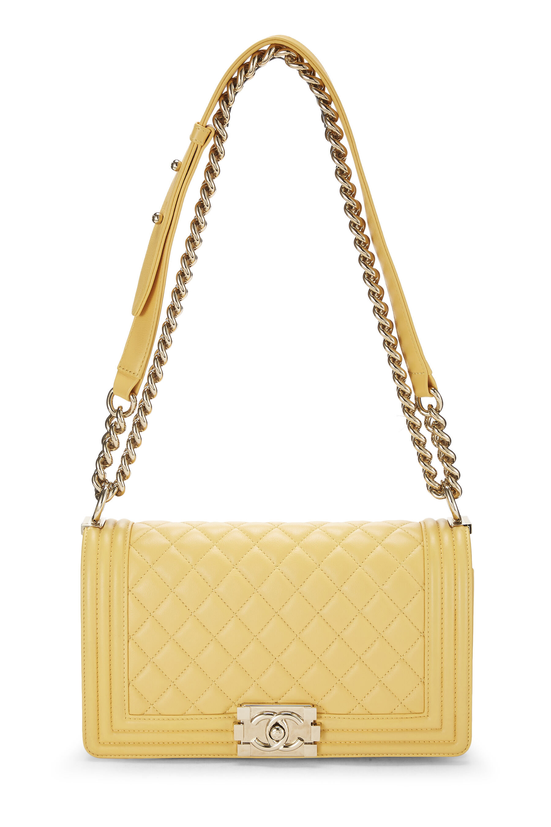 Chanel Quilted Mini Square Yellow Lambskin Gold Hardware – Coco Approved  Studio