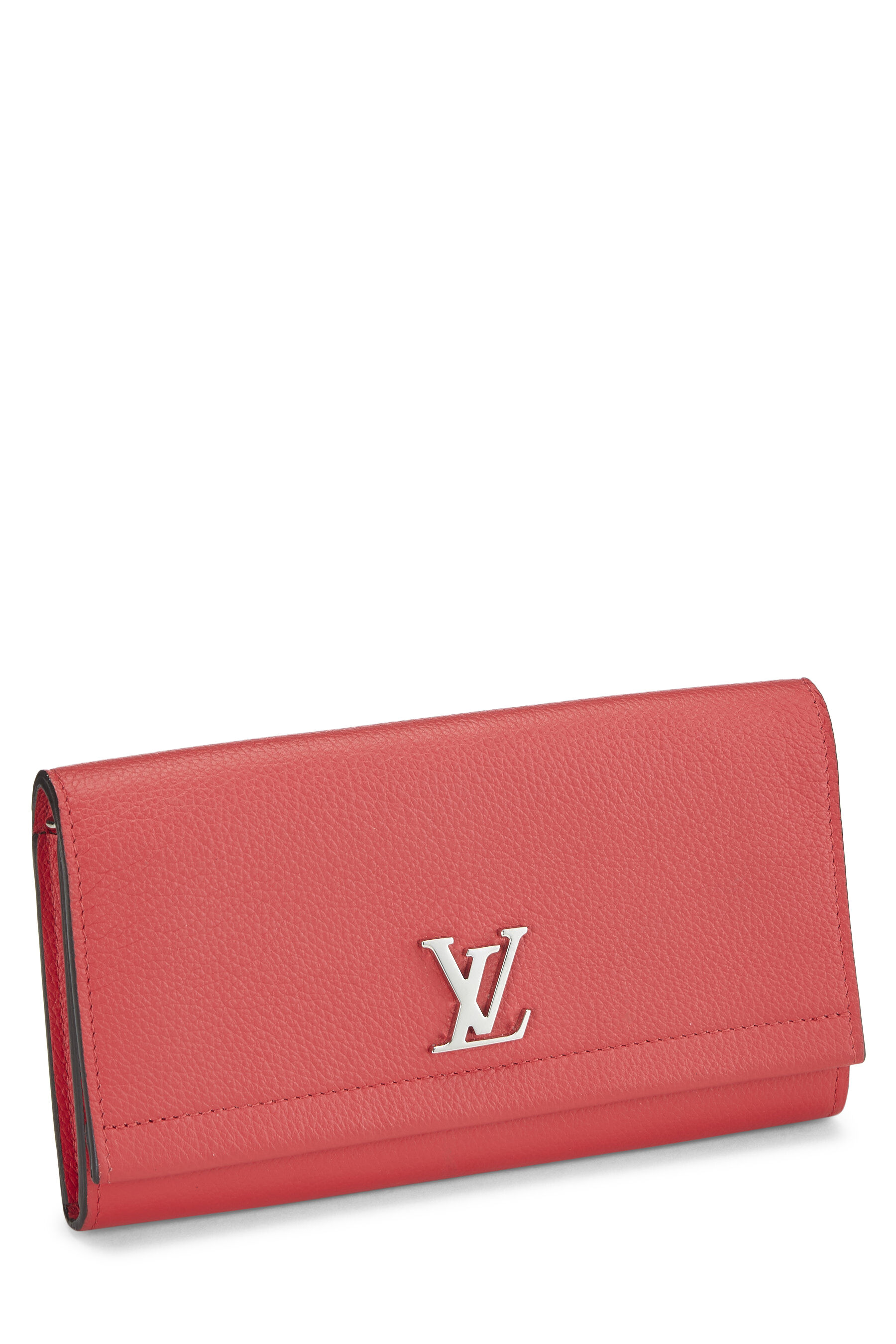 Louis Vuitton Red Calfskin Lock Me II Wallet QJAFGV3PRB001