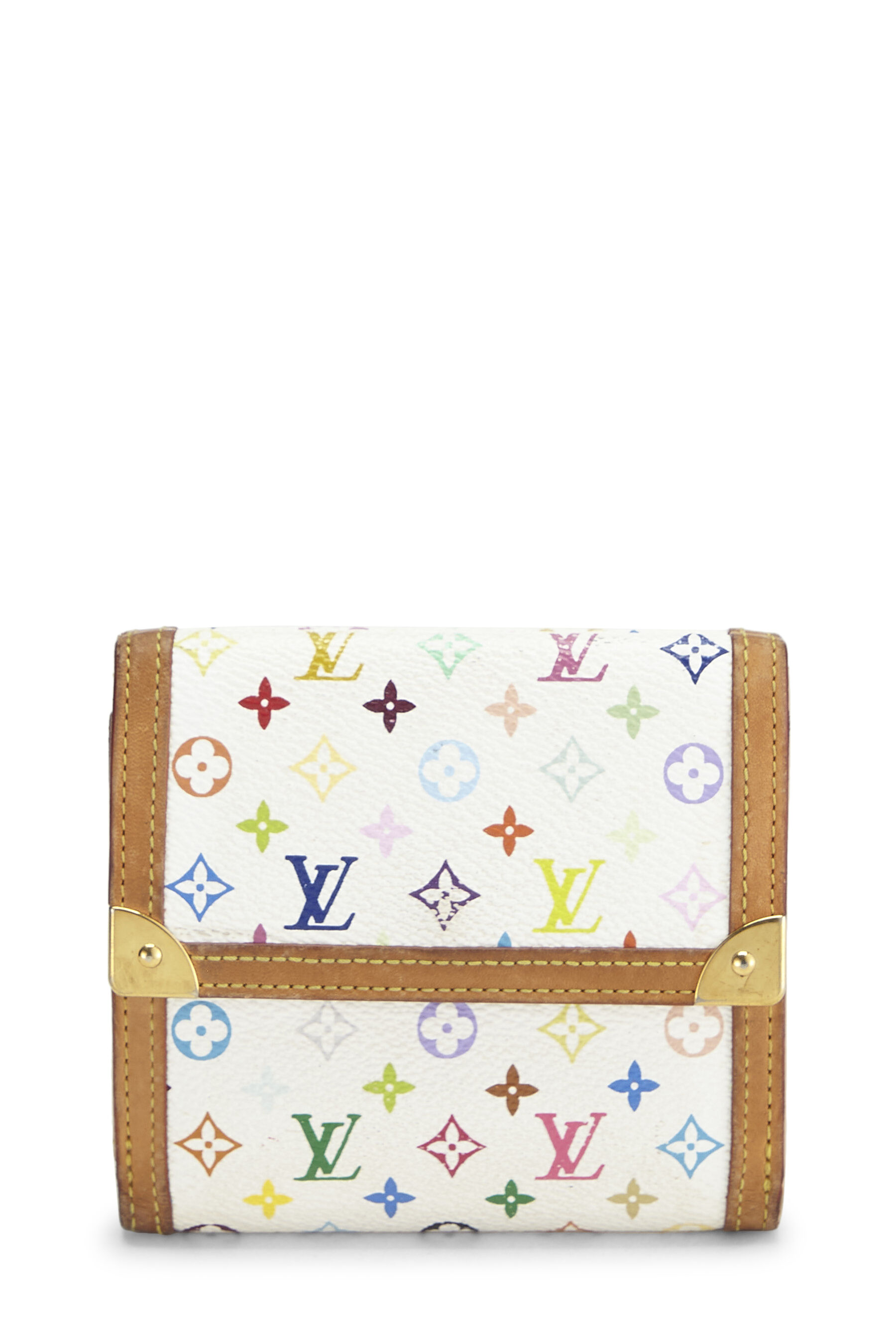 Louis Vuitton, Bags, Takashi Murakami X Louis Vuitton White Monogram  Multicolore Elise Wallet