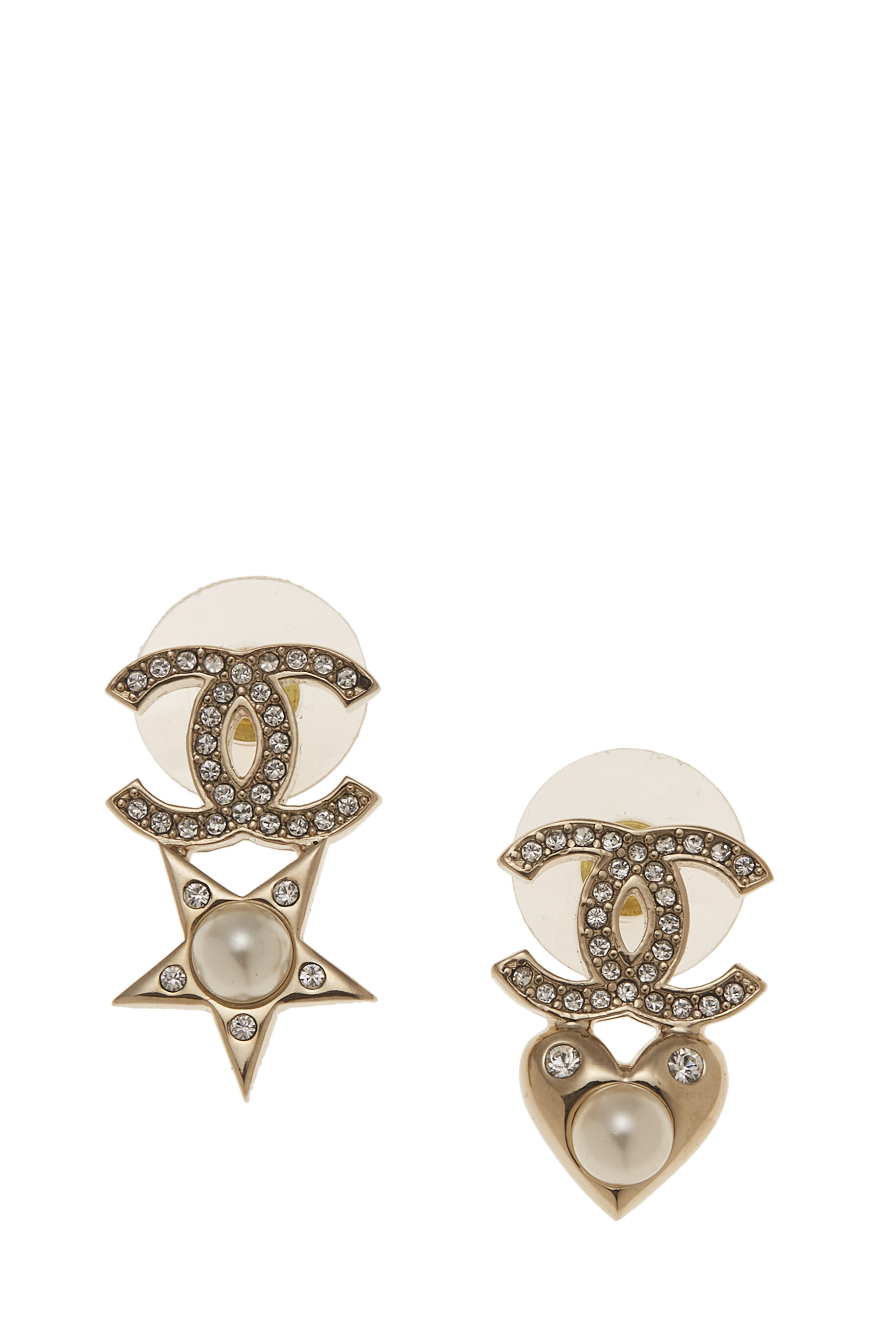 Chanel Silver Crystal & Faux Pearl Earrings Q6JAGV0RVB006