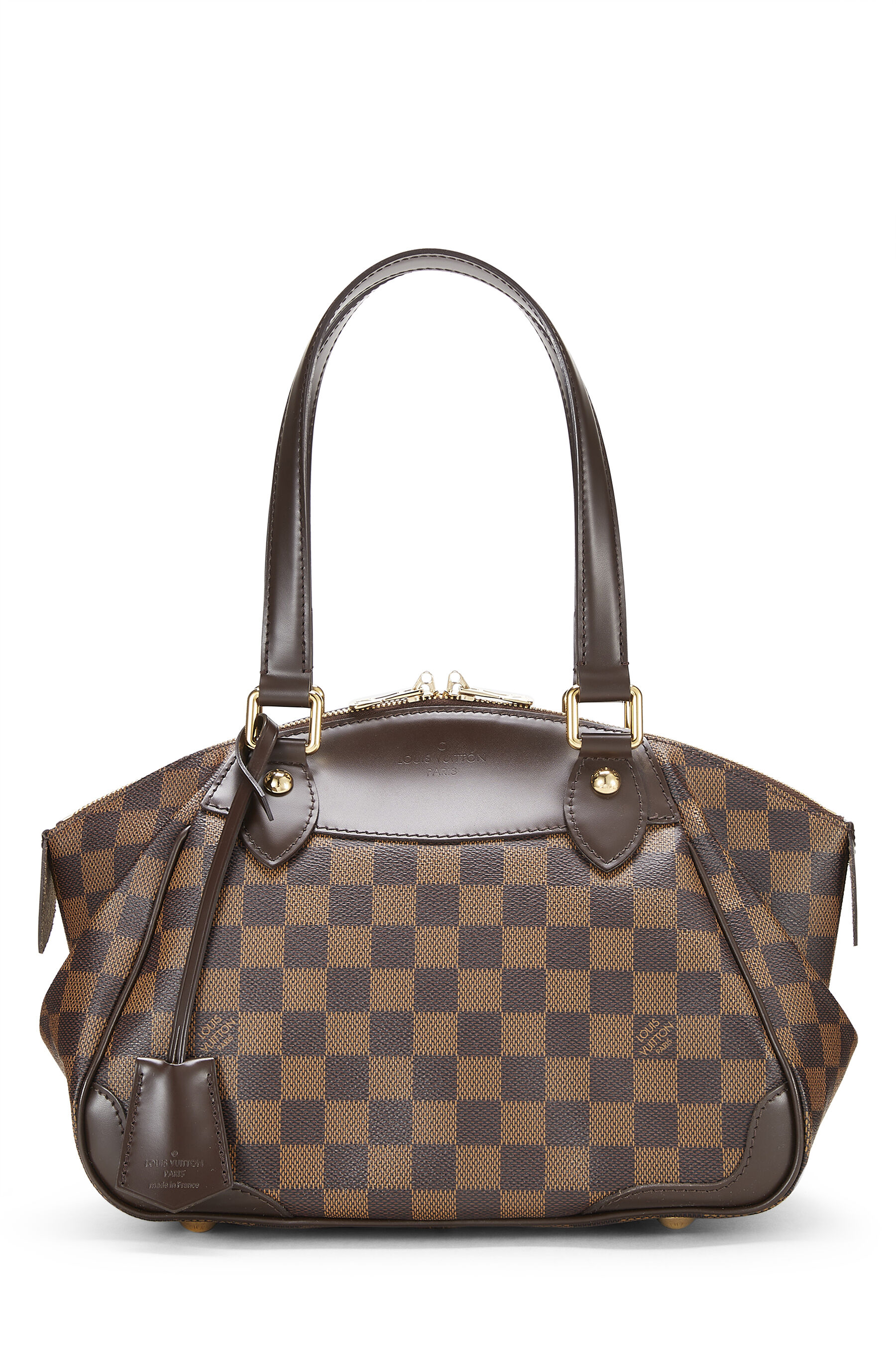 Louis Vuitton // Brown Leather & Damier Verona Shoulder Bag – VSP