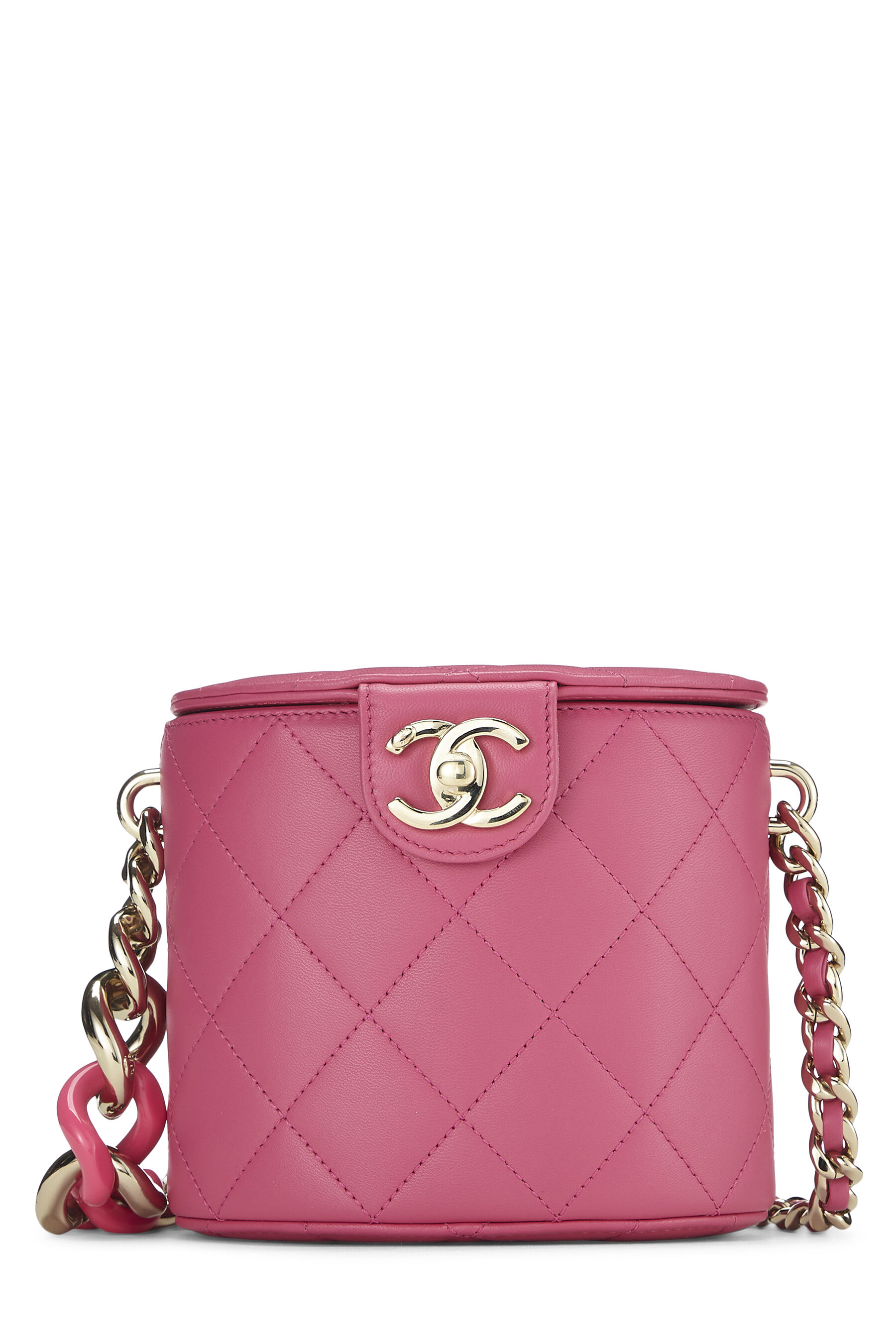 Chanel Pink Quilted Lambskin Elegant Chain Belt Bag